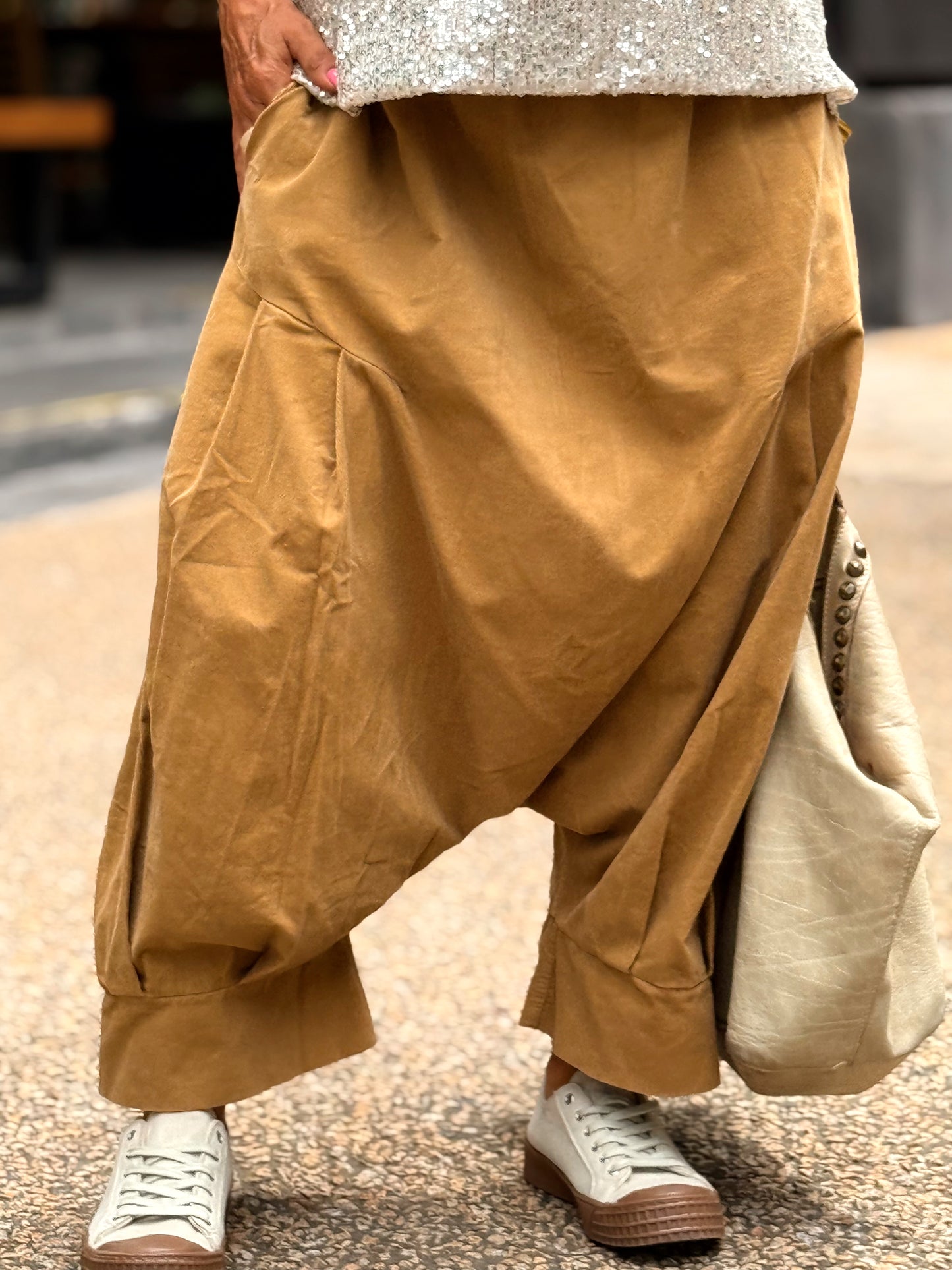 PANTALONES PANA CROPPED BAGGY OVERSIZE MULTICOLOR