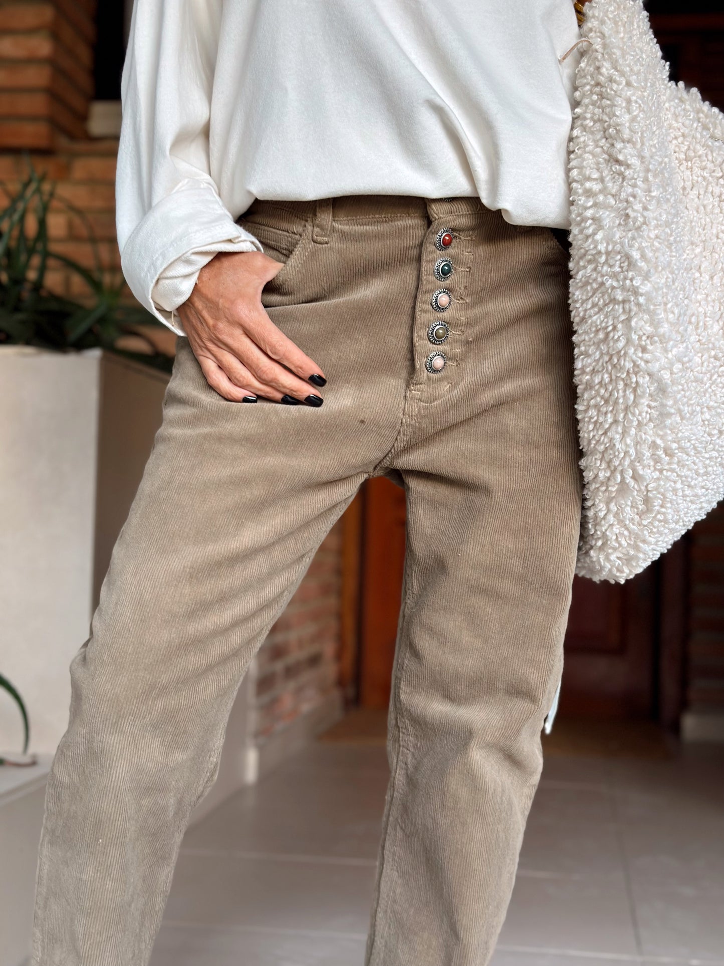 PANTALON DE PANA BIJOUX CAMEL