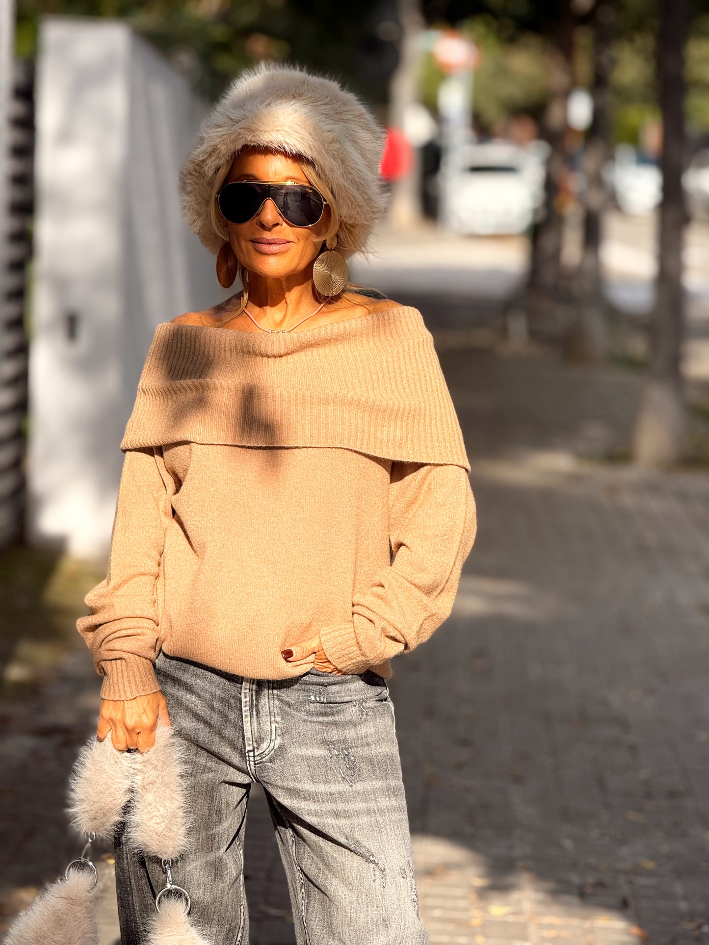 GORRO RUSO PELO SINTÉTICO BEIGE