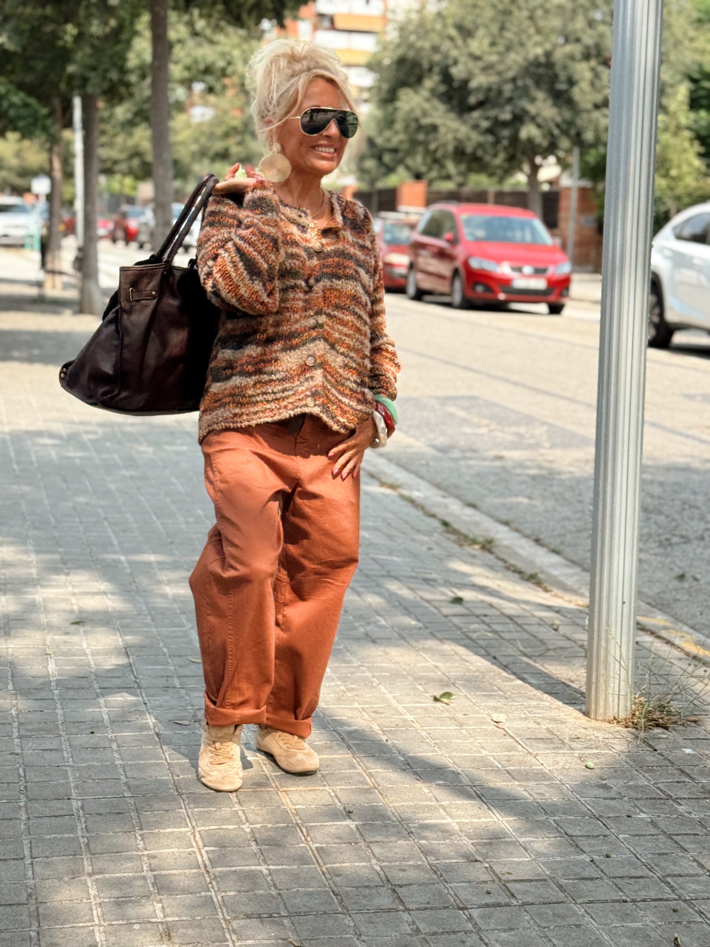 PANTALON CON CINTURÓN CAMILLE  MULTICOLOR