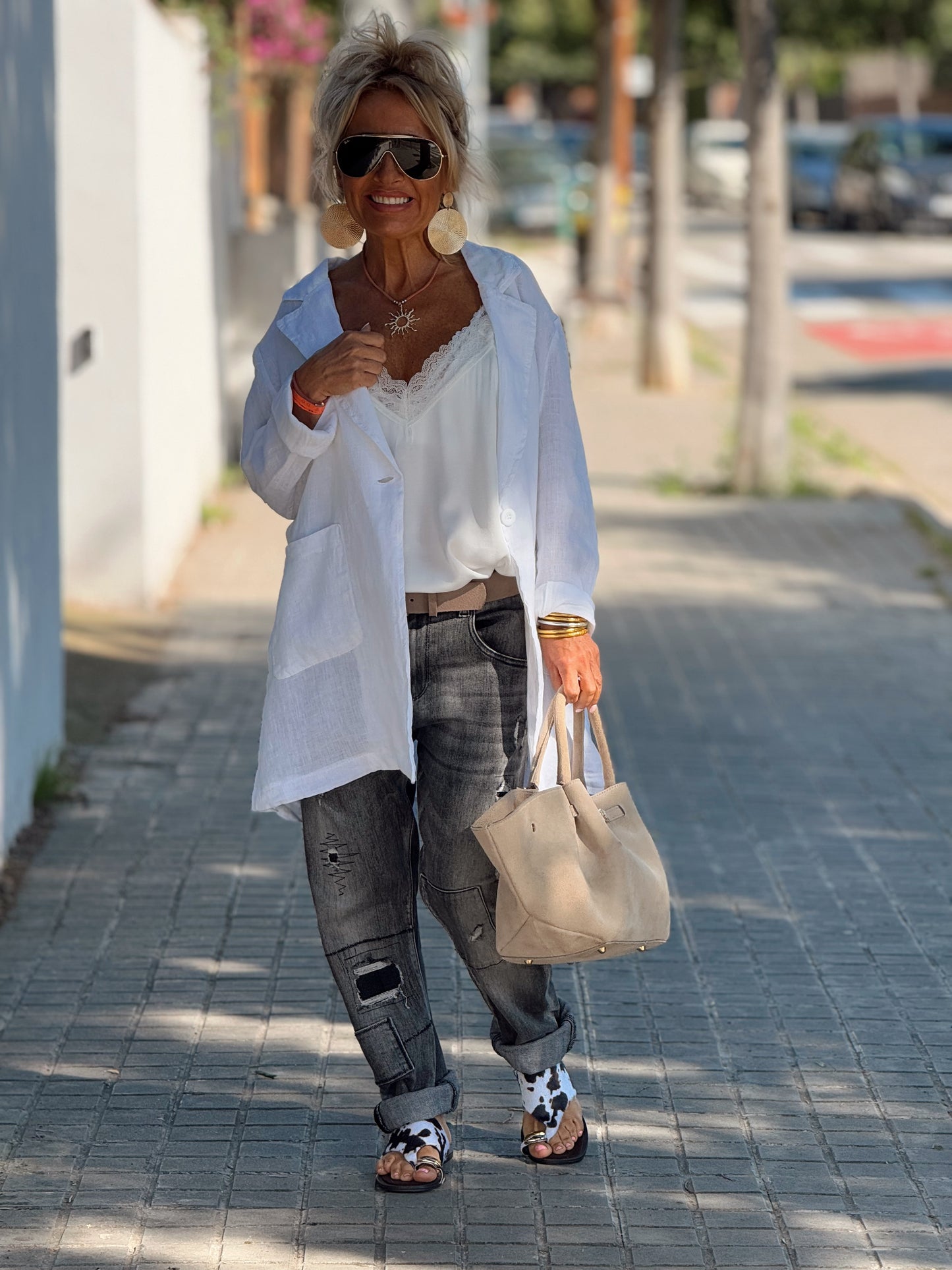 CHAQUETA LINO CHARLY BLANCO