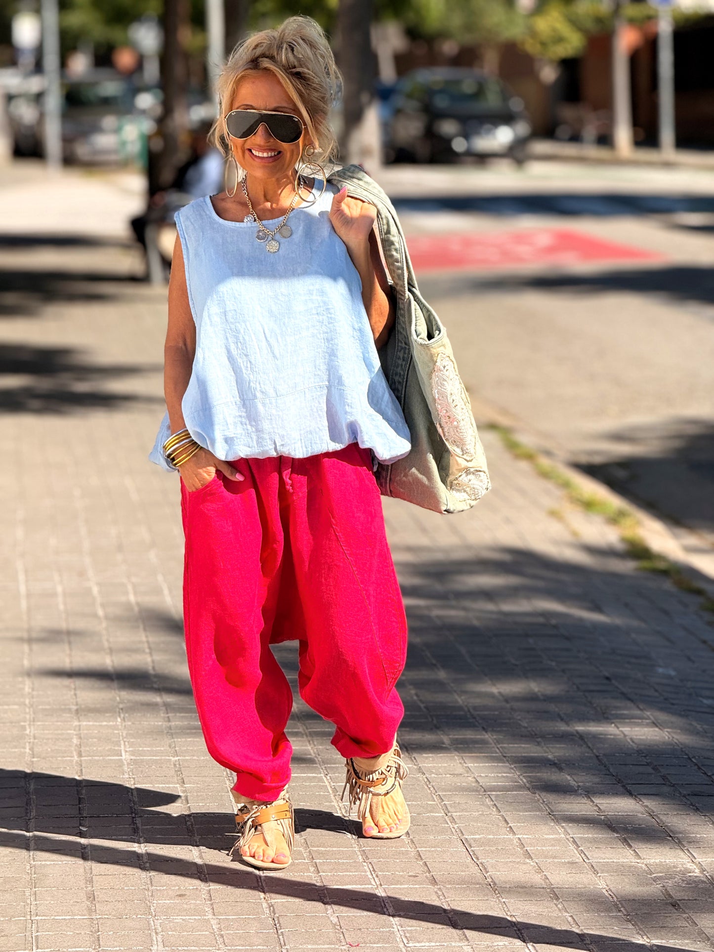 PANTALÓN BAGGY OVERSIZE LINO FLORENT MULTICOLOR
