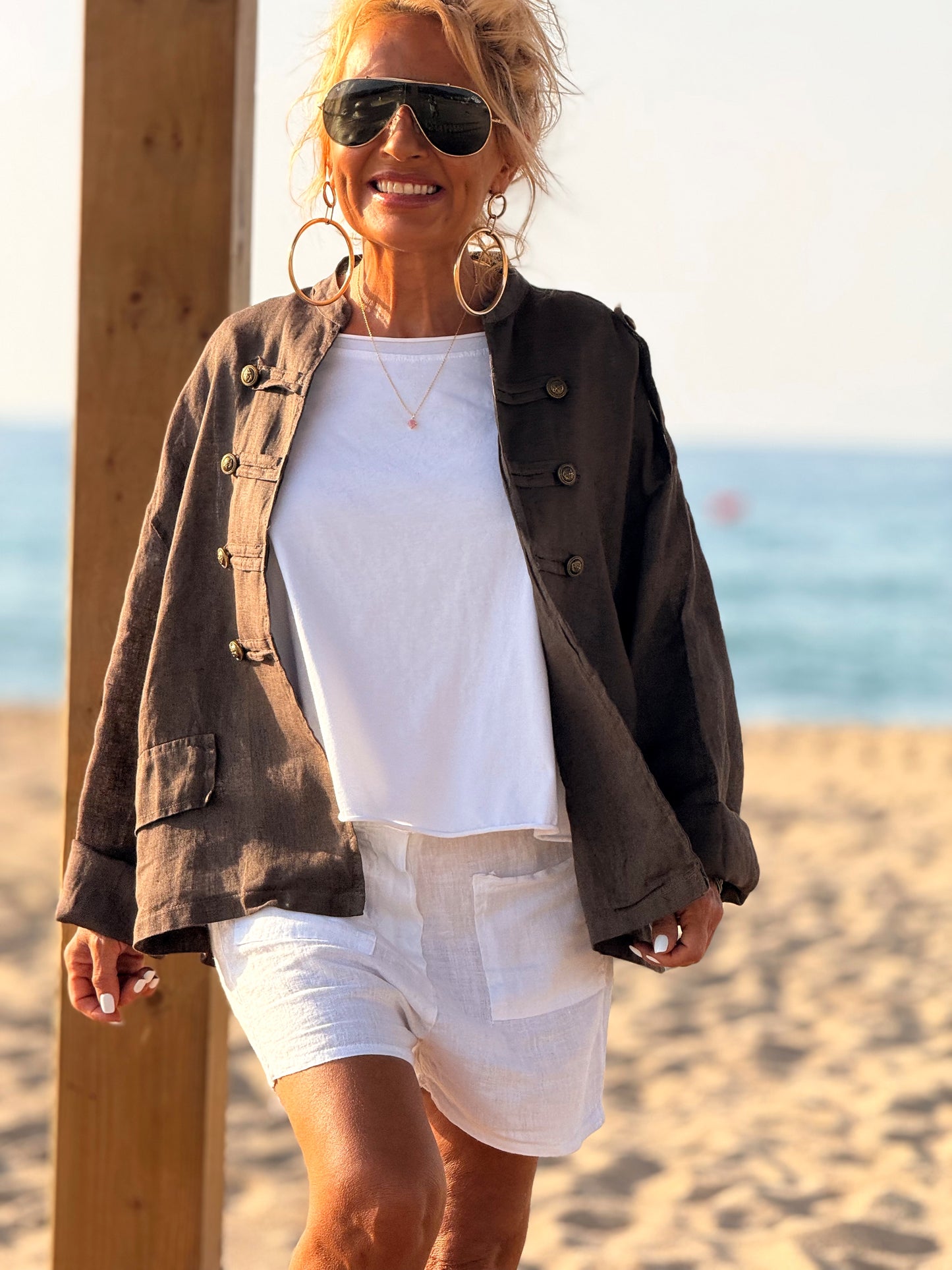 CHAQUETA LINO COLONIAL MULTICOLOR