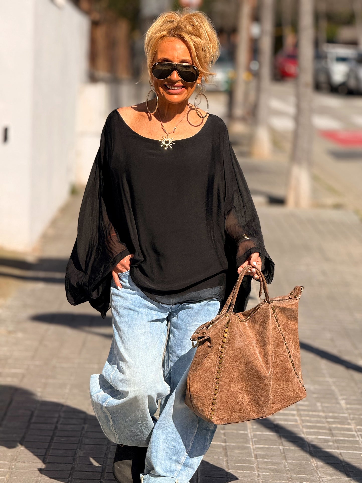 BLUSA CON TOP OVERSIZE ASIMÉTRICA NOA MULTICOLOR