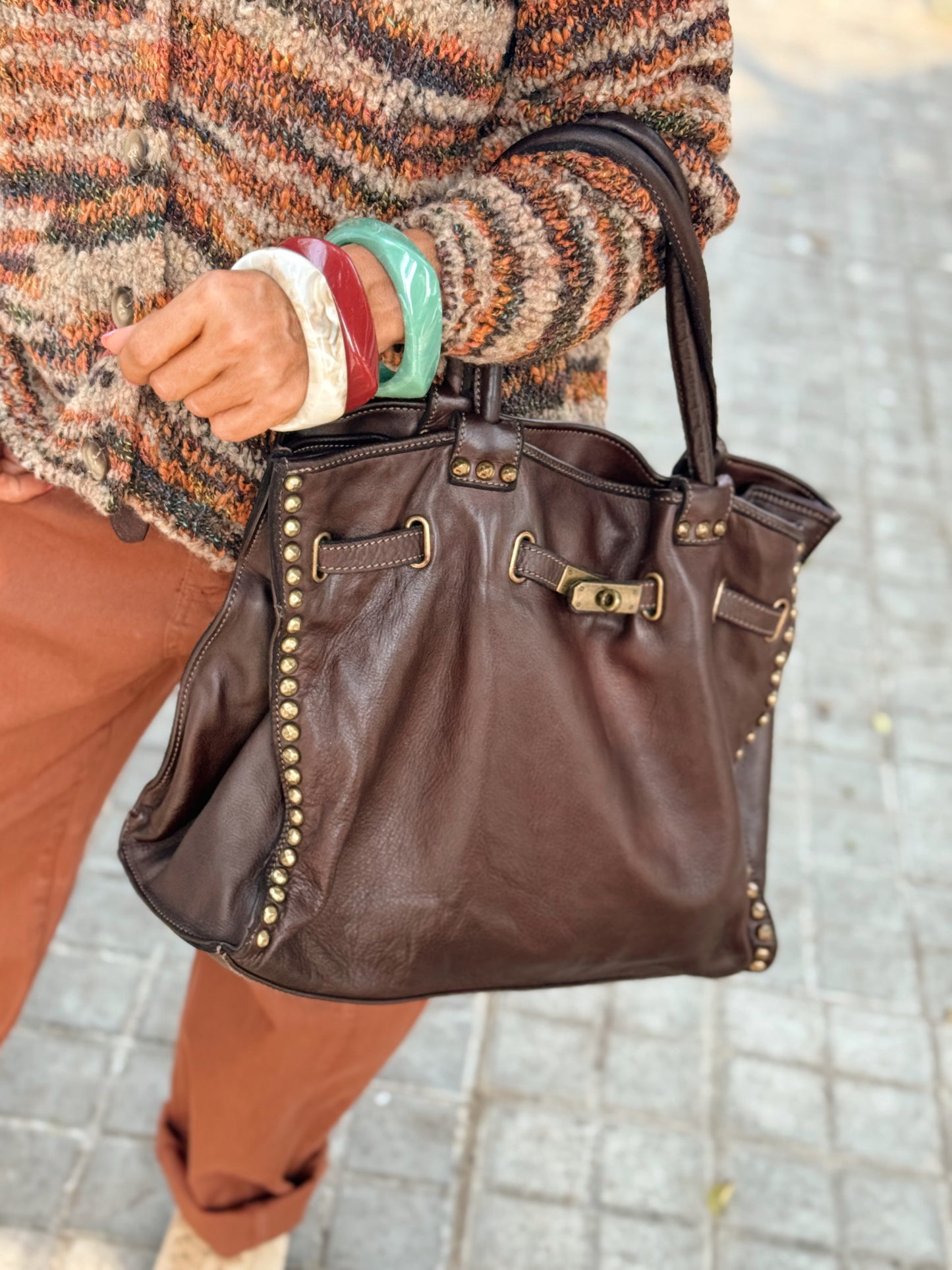 BOLSO DE PIEL SYDNEY MULTICOLOR