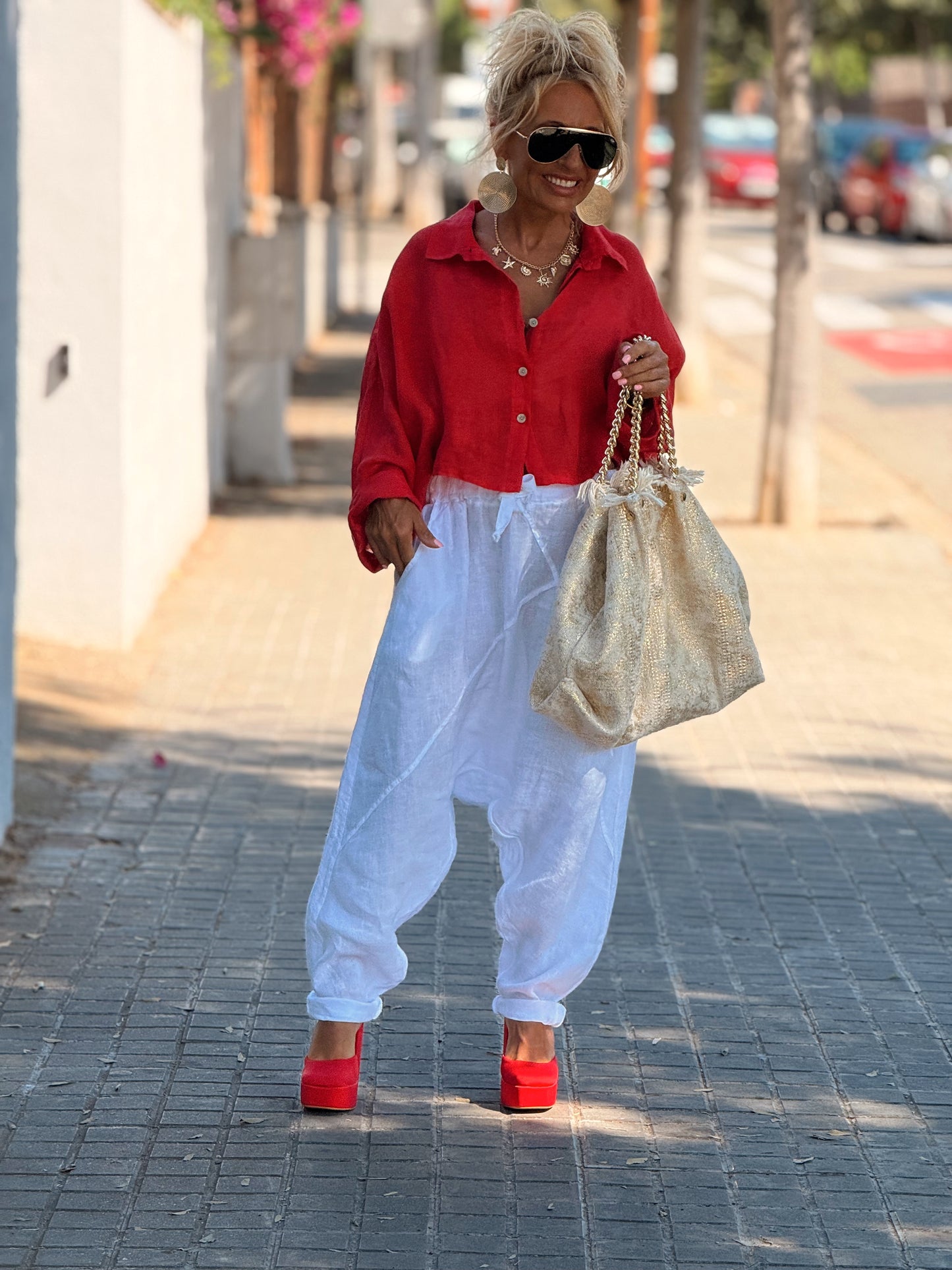 CAMISA LINO CROP-TOP MULTICOLOR
