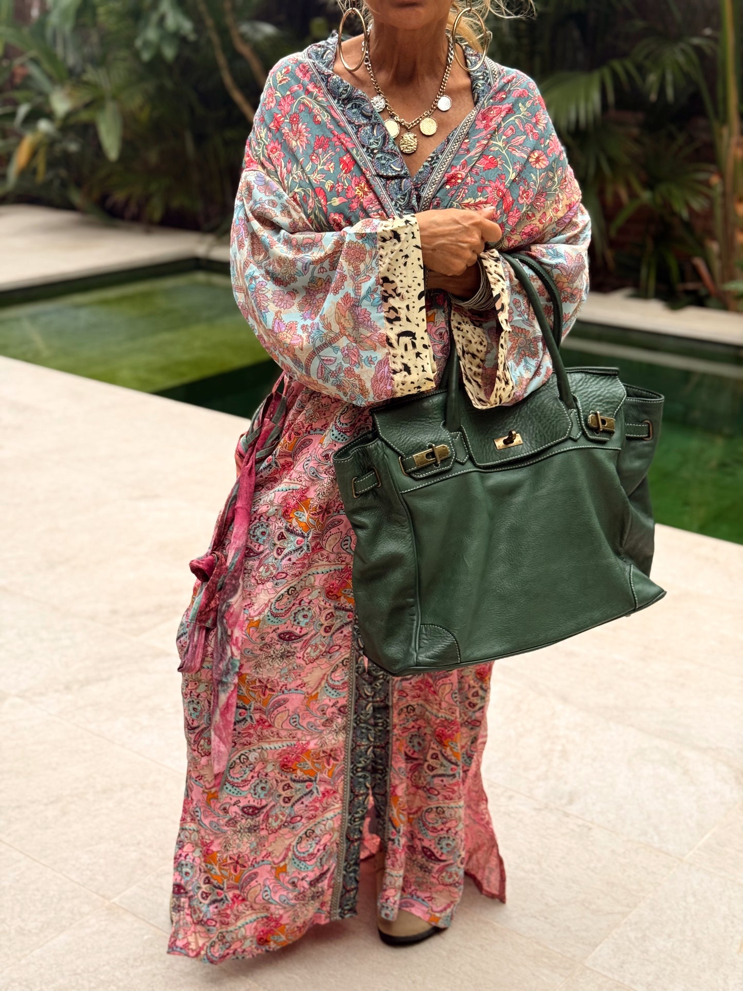 KIMONO ESTAMPADO MANGA 3/4 MULTICOLOR