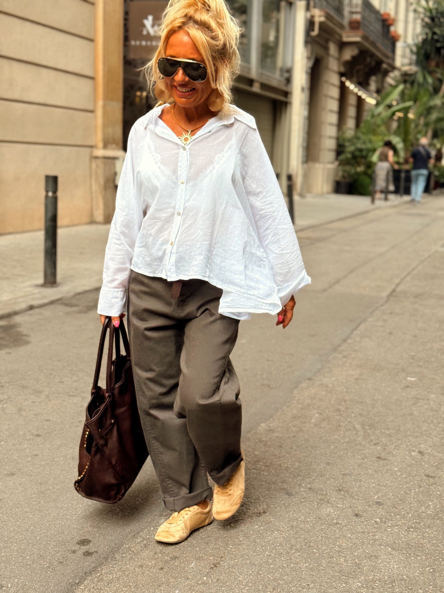 PANTALON CON CINTURÓN CAMILLE  MULTICOLOR