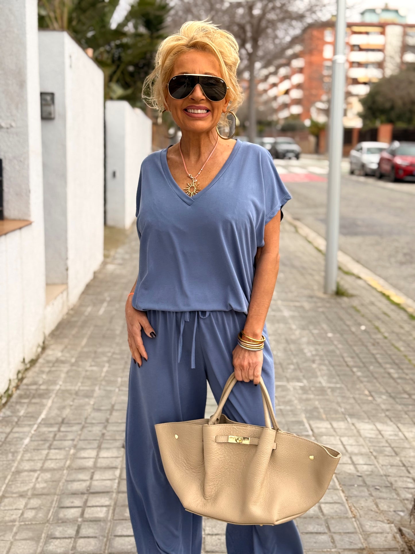 CONJUNTO PANTALON-BLUSA ALBA MULTICOLOR