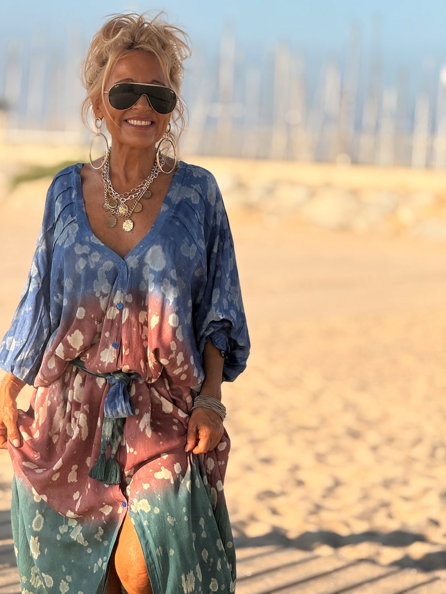 VESTIDO KAFTAN SUPER OVERSIZE MULTICOLOR