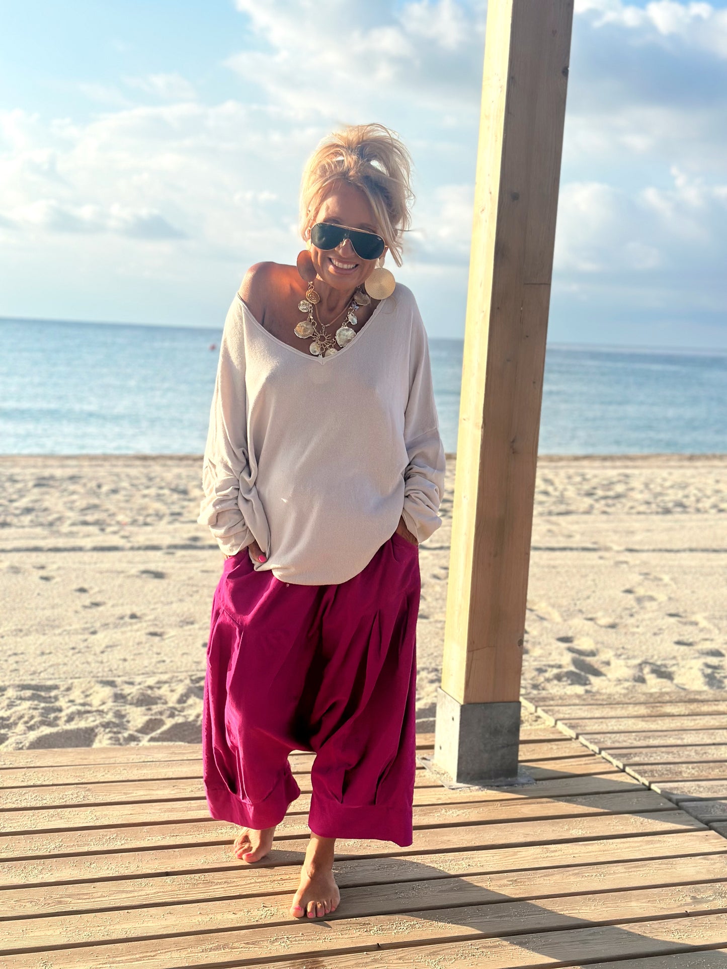 PANTALONES PANA CROPPED BAGGY OVERSIZE MULTICOLOR