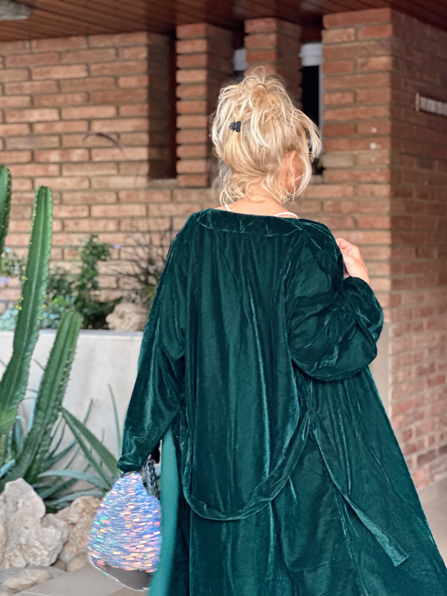 KIMONO TERCIOPELO VERDE