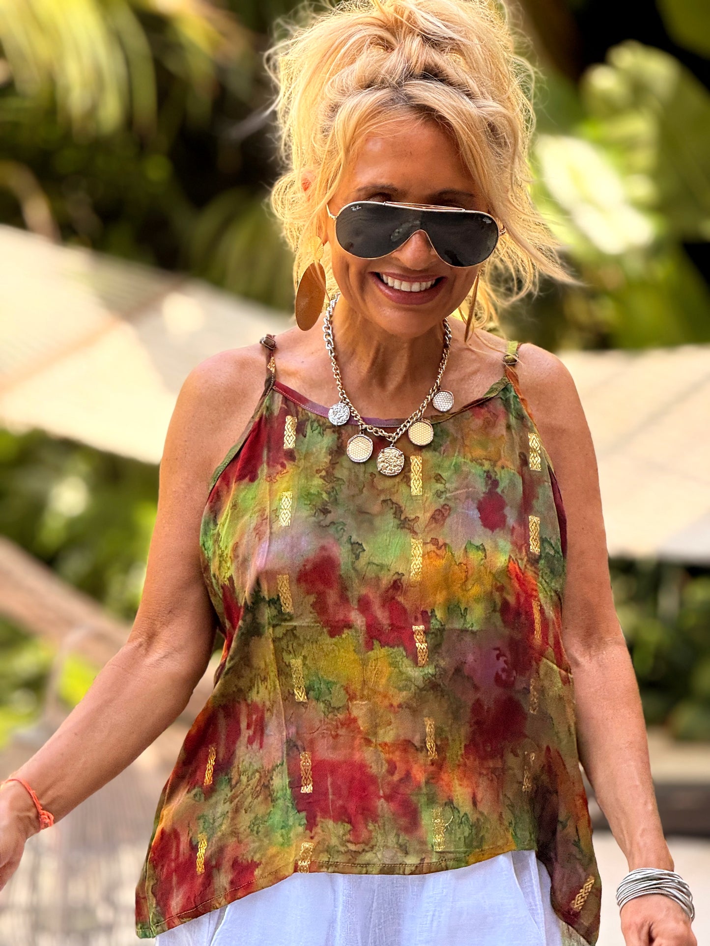 TOP TIRANTES CREPE SEDA INDY MULTICOLOR