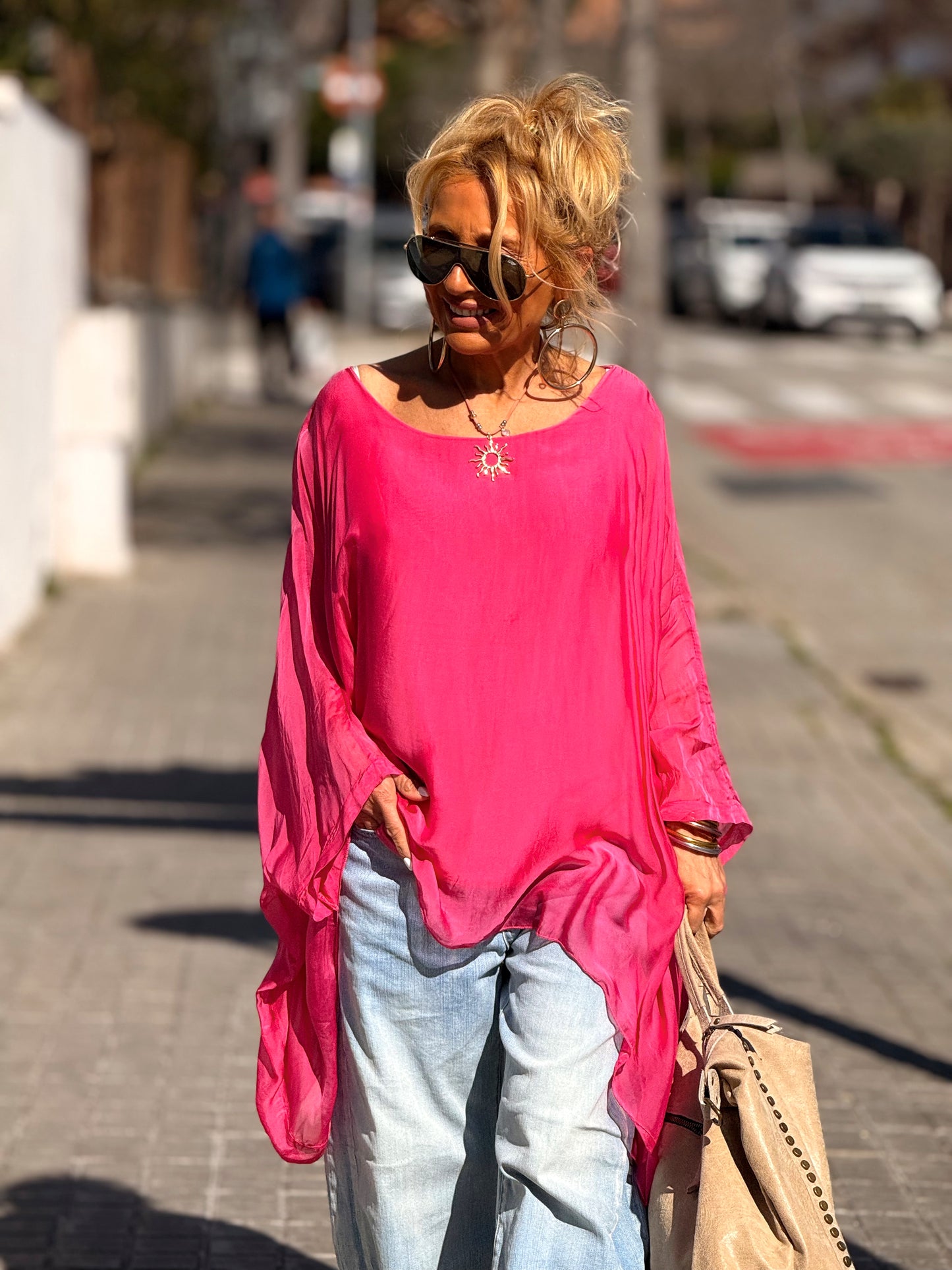 BLUSA CON TOP OVERSIZE ASIMÉTRICA NOA MULTICOLOR