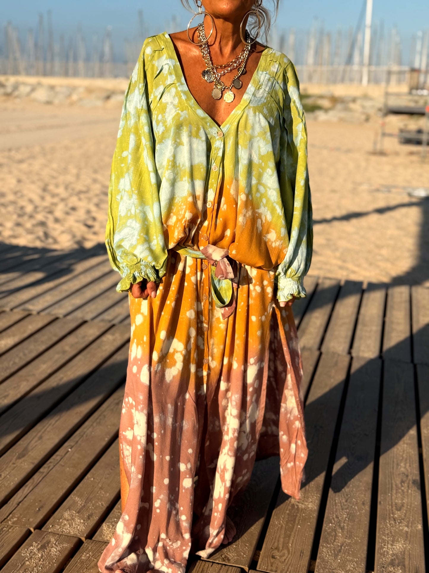 VESTIDO KAFTAN SUPER OVERSIZE MULTICOLOR