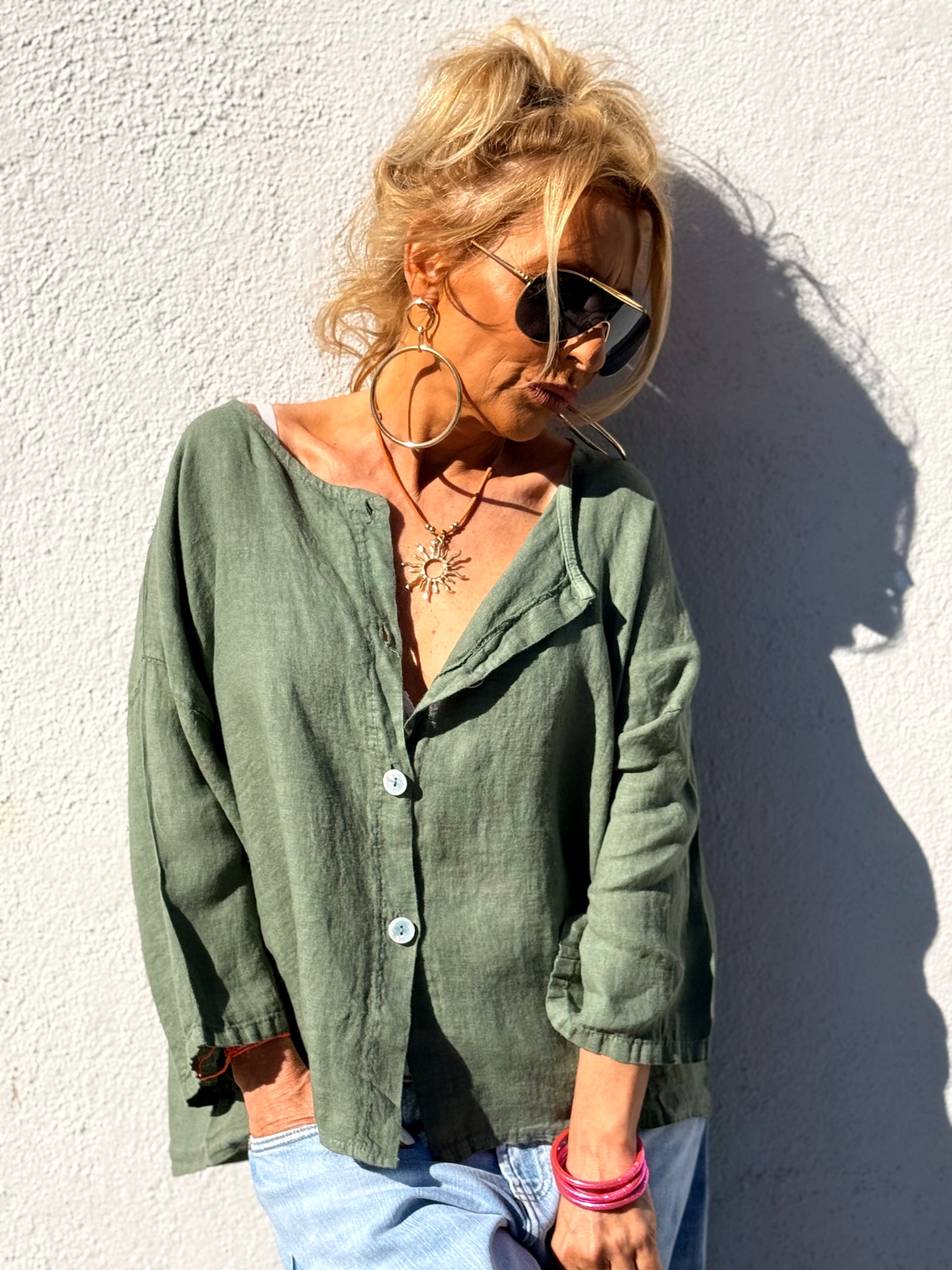 BLUSA DE LINO FABIO MULTICOLOR