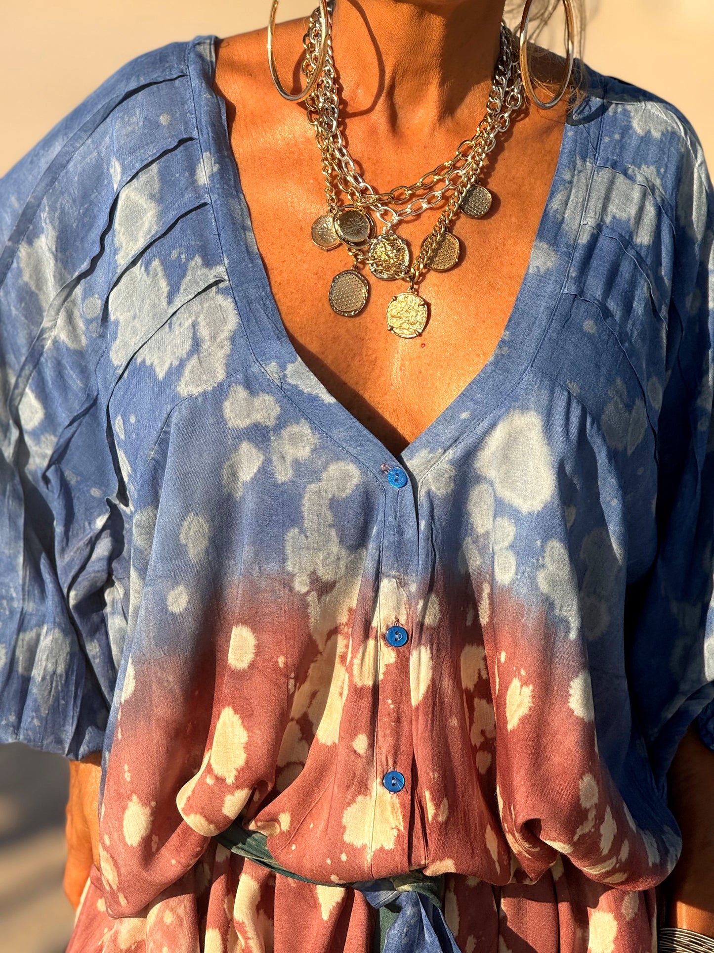 VESTIDO KAFTAN SUPER OVERSIZE MULTICOLOR