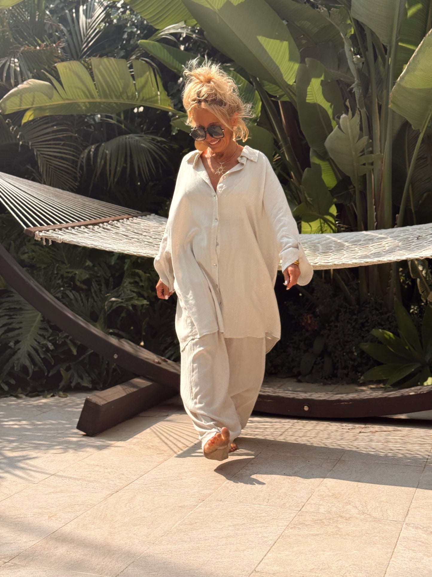 CAMISA OVERSIZE C’EST LA VIE BEIGE