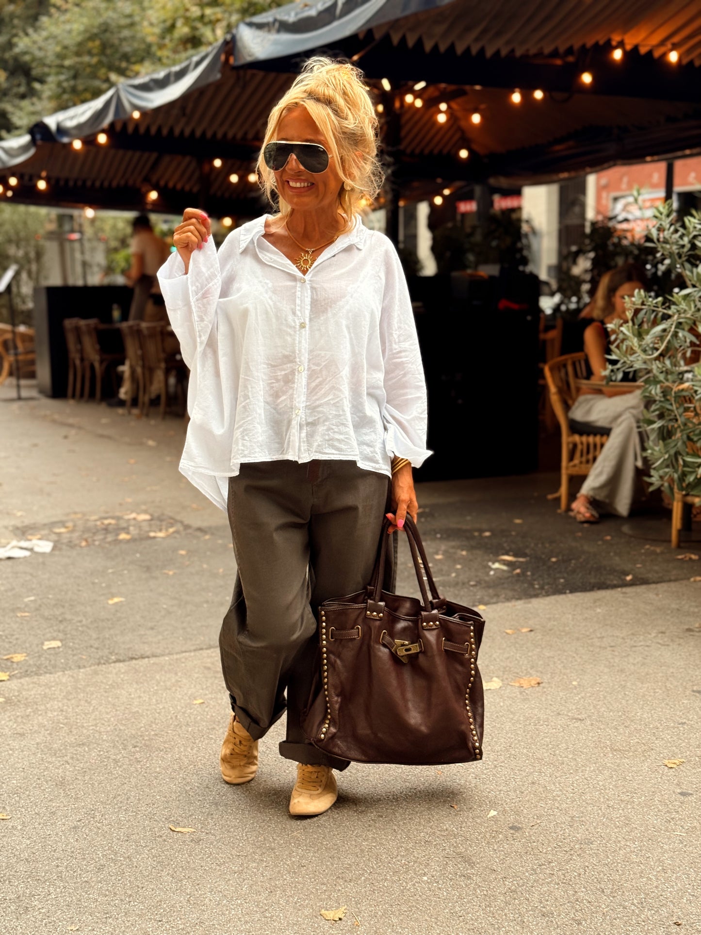 PANTALON CON CINTURÓN CAMILLE  MULTICOLOR