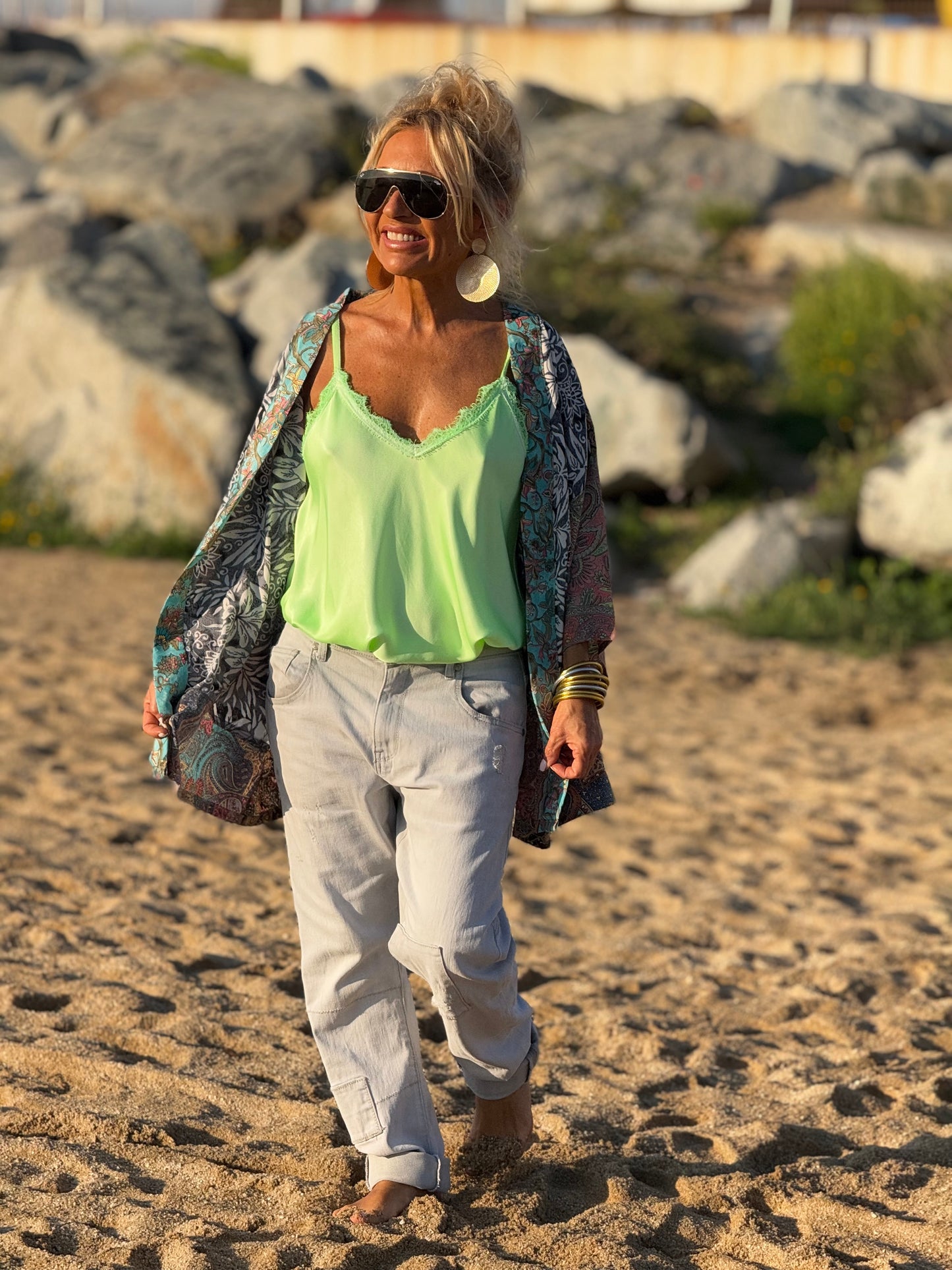 KIMONO CORTO ESTAMPADO MULTICOLOR