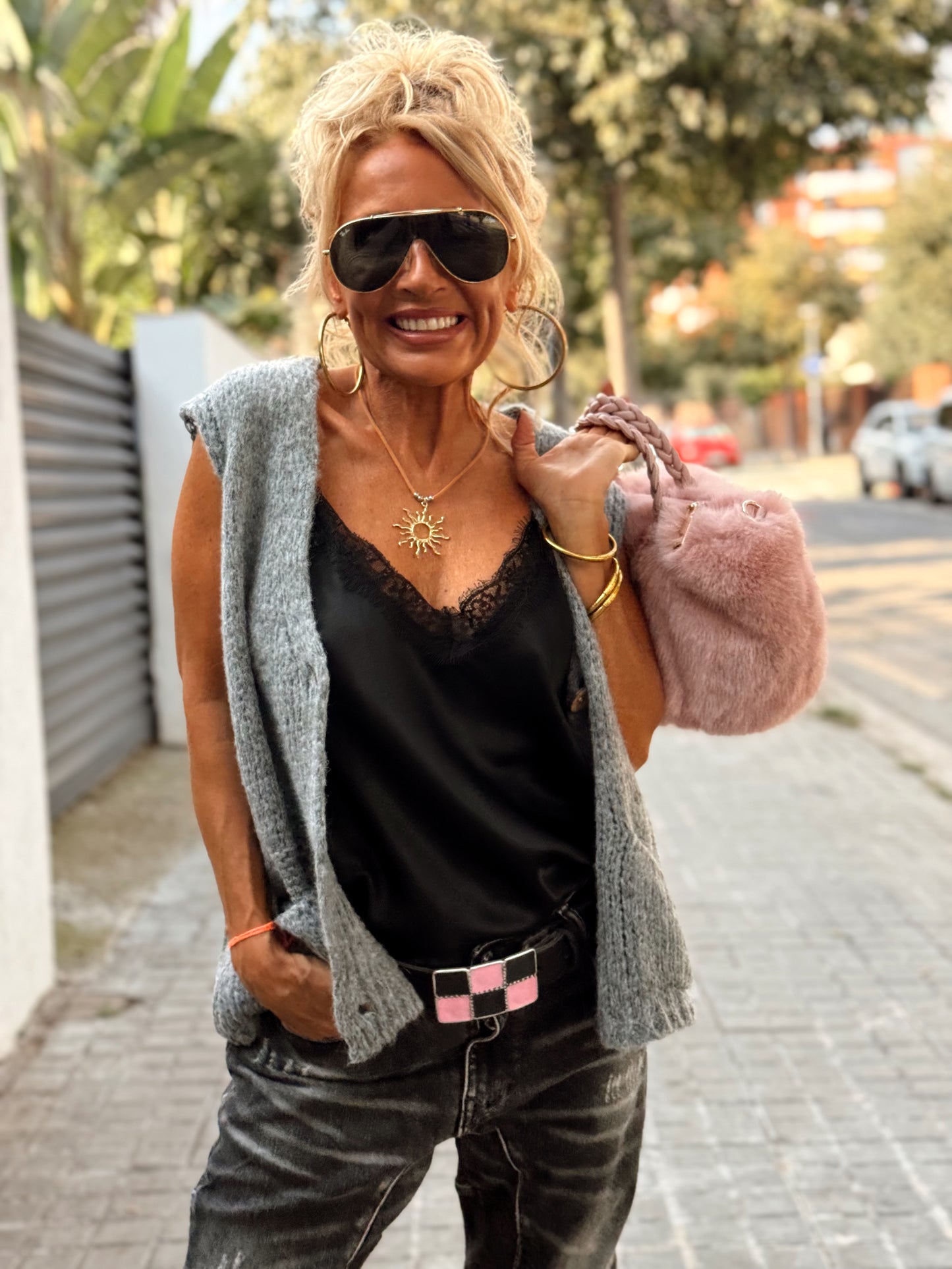 CHALECO DE PUNTO BENEDICTA MULTICOLOR