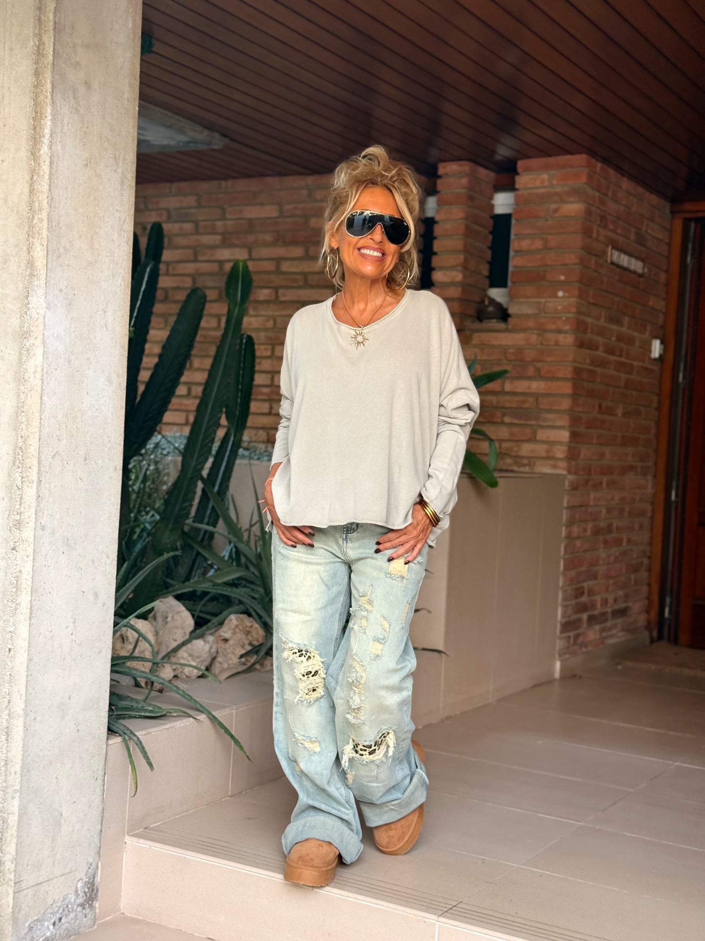 CAMISETA DESGASTADA OVERSIZE DANI MULTICOLOR