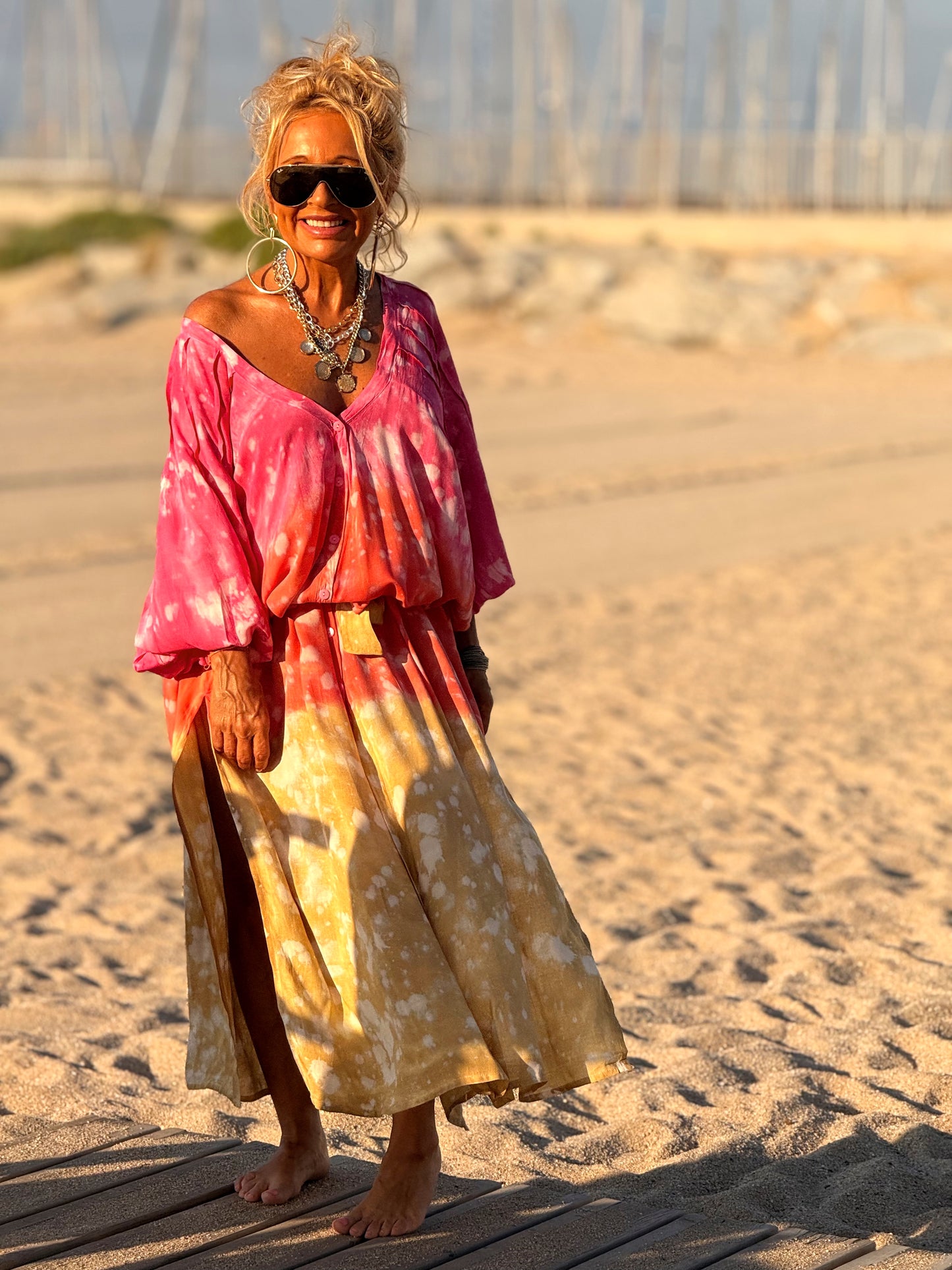 VESTIDO KAFTAN SUPER OVERSIZE MULTICOLOR