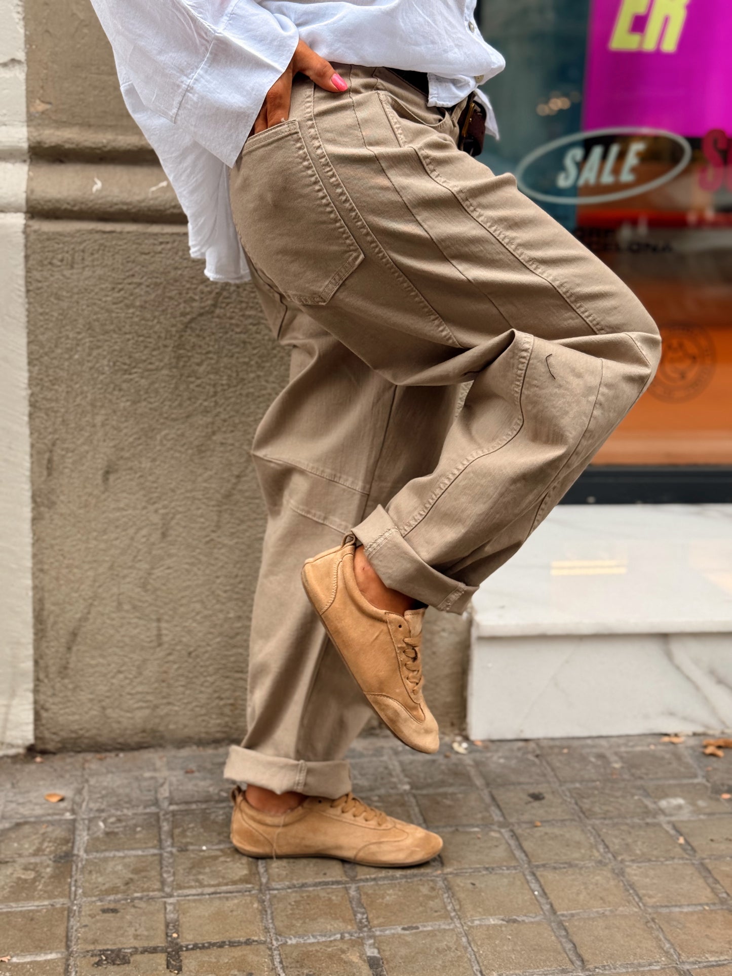 PANTALON CON CINTURÓN CAMILLE  MULTICOLOR