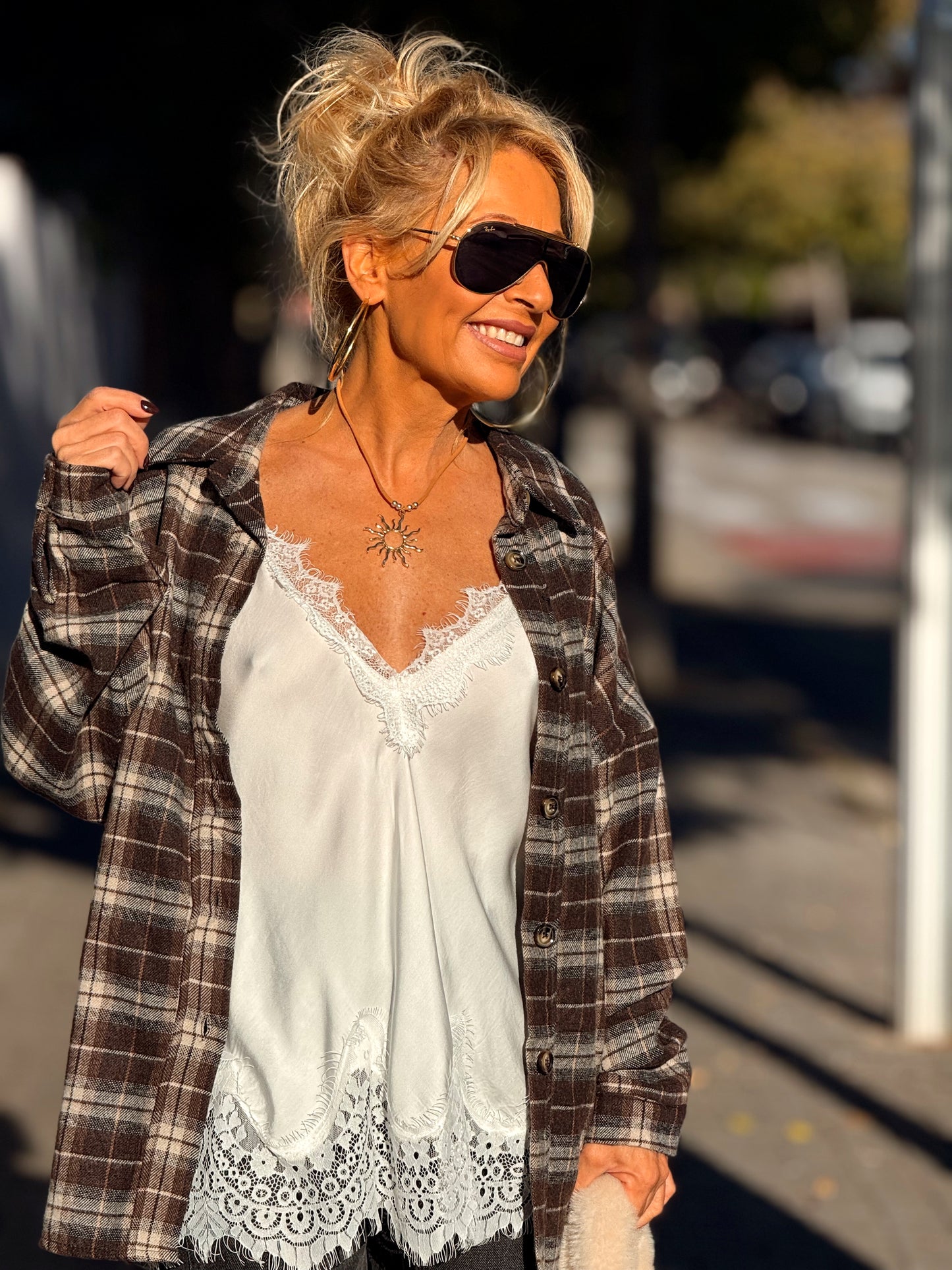 CAMISA CUADROS TITA MARRÓN