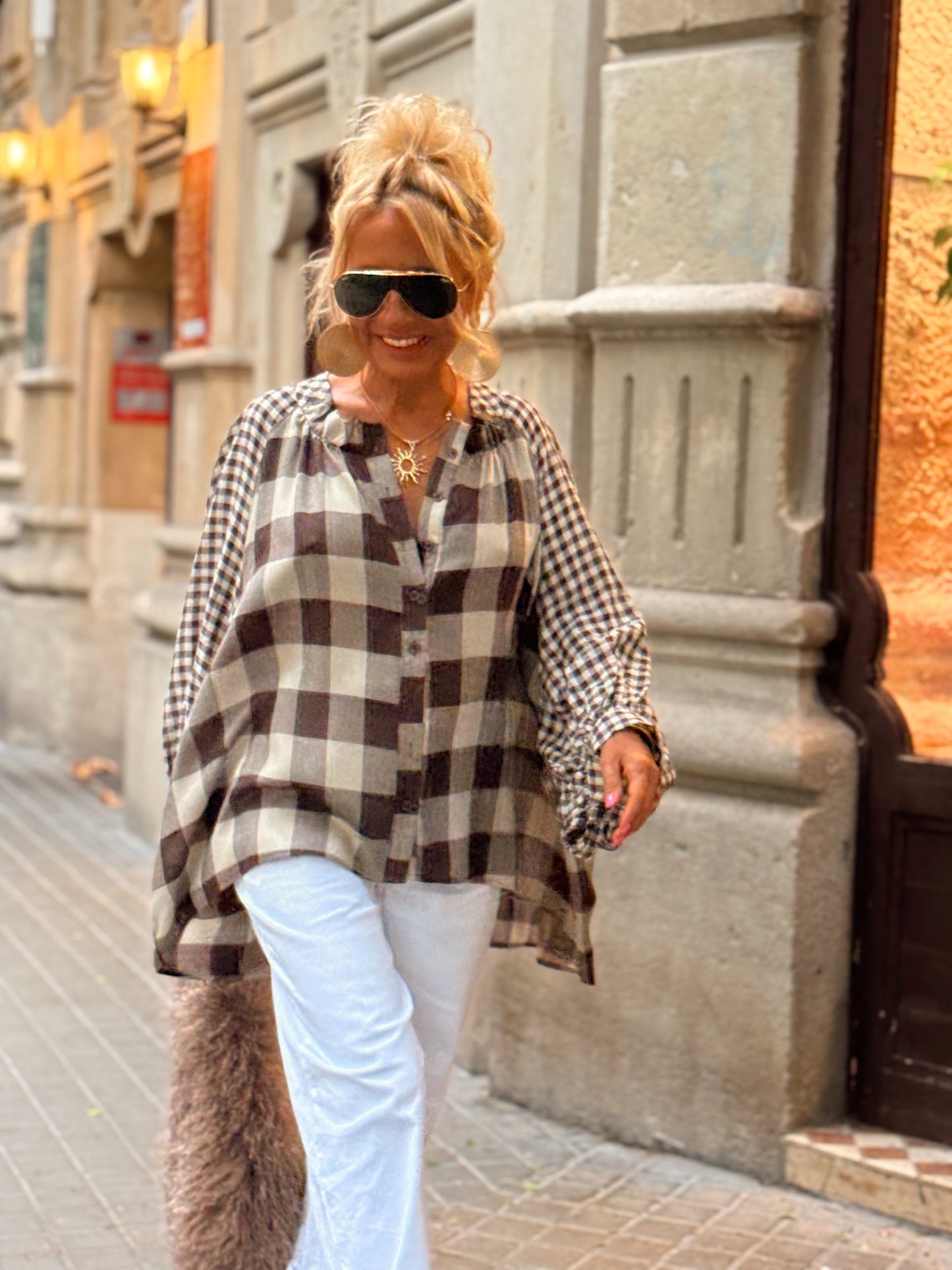 CAMISA OVERSIZE DAVID CUADRADOS MULTICOLOR