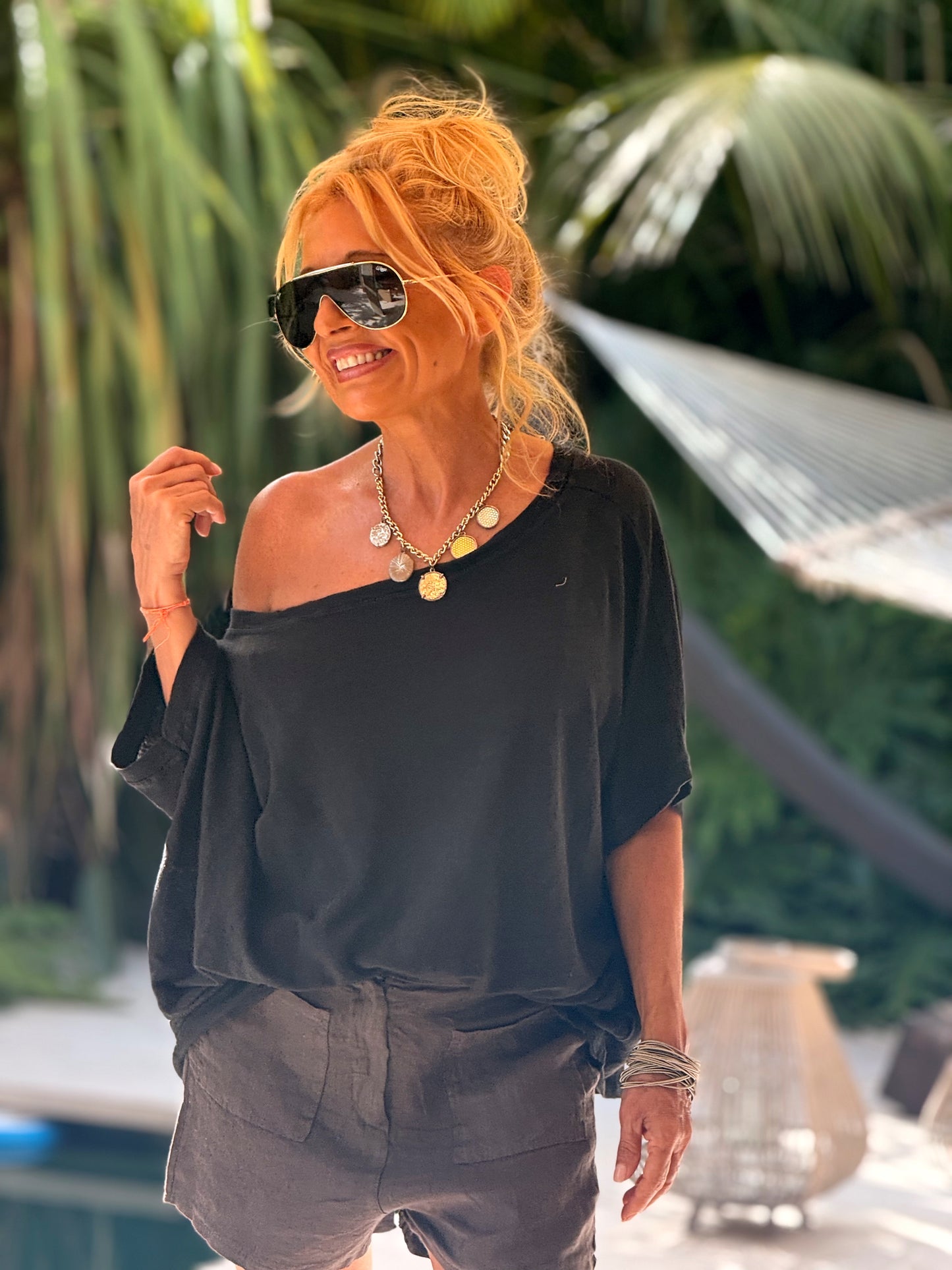 CAMISETA LINO OVERSIZE JULIANA MULTICOLOR