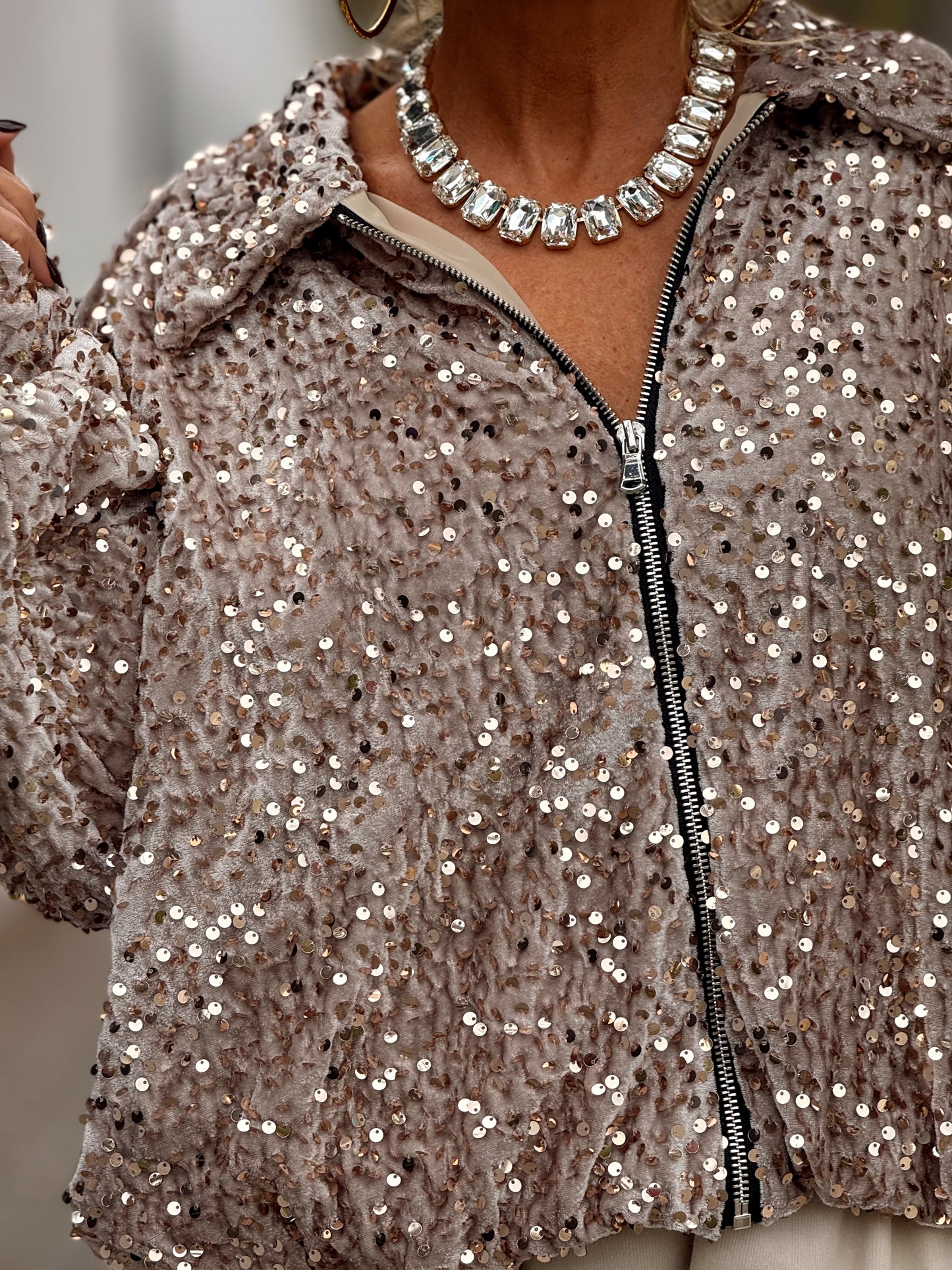 CHAQUETA LENTEJUELAS MULTICOLOR