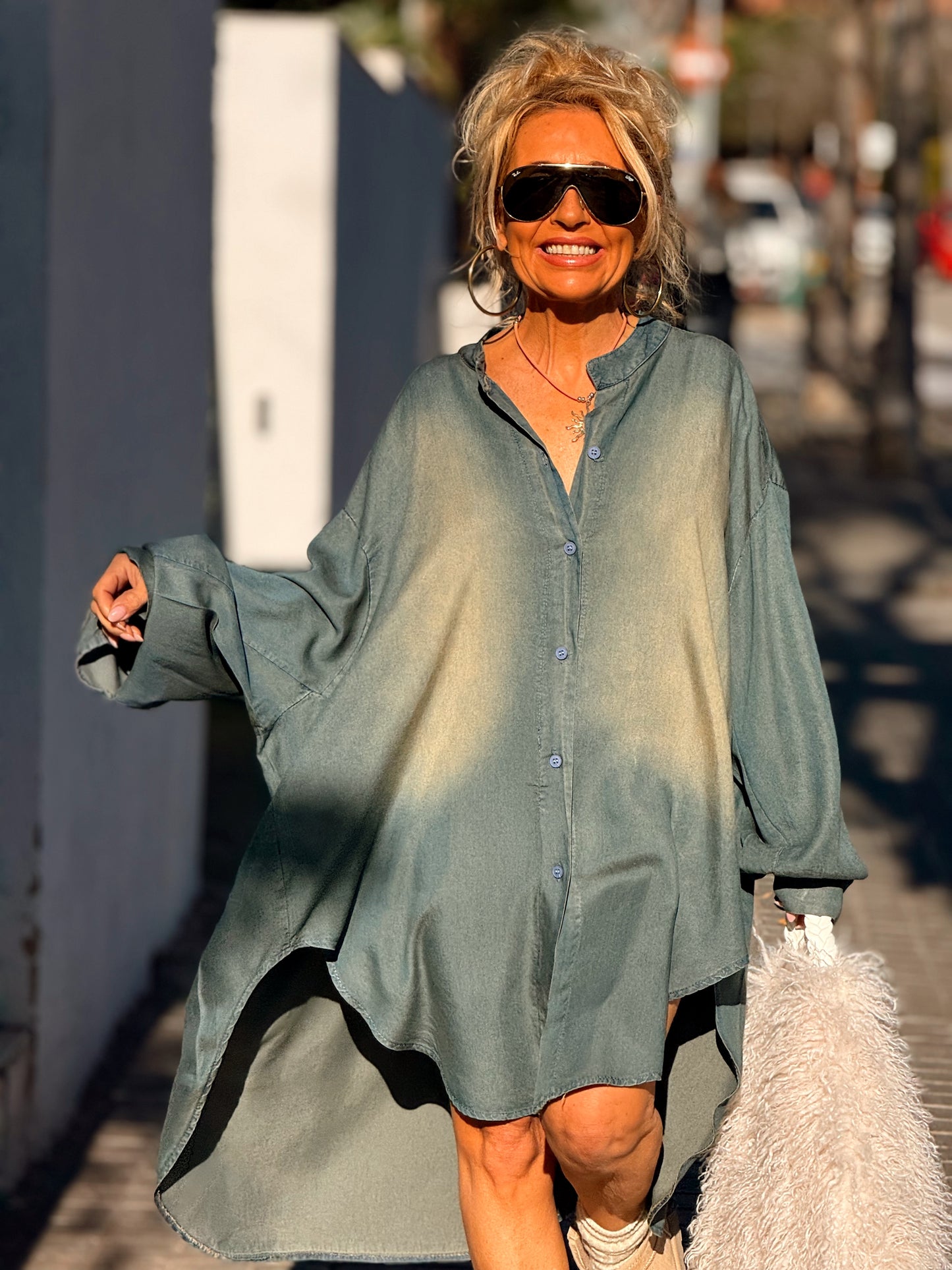 CAMISA-VESTIDO OVERSIZE VAQUEROS MAGDA MULTICOLOR