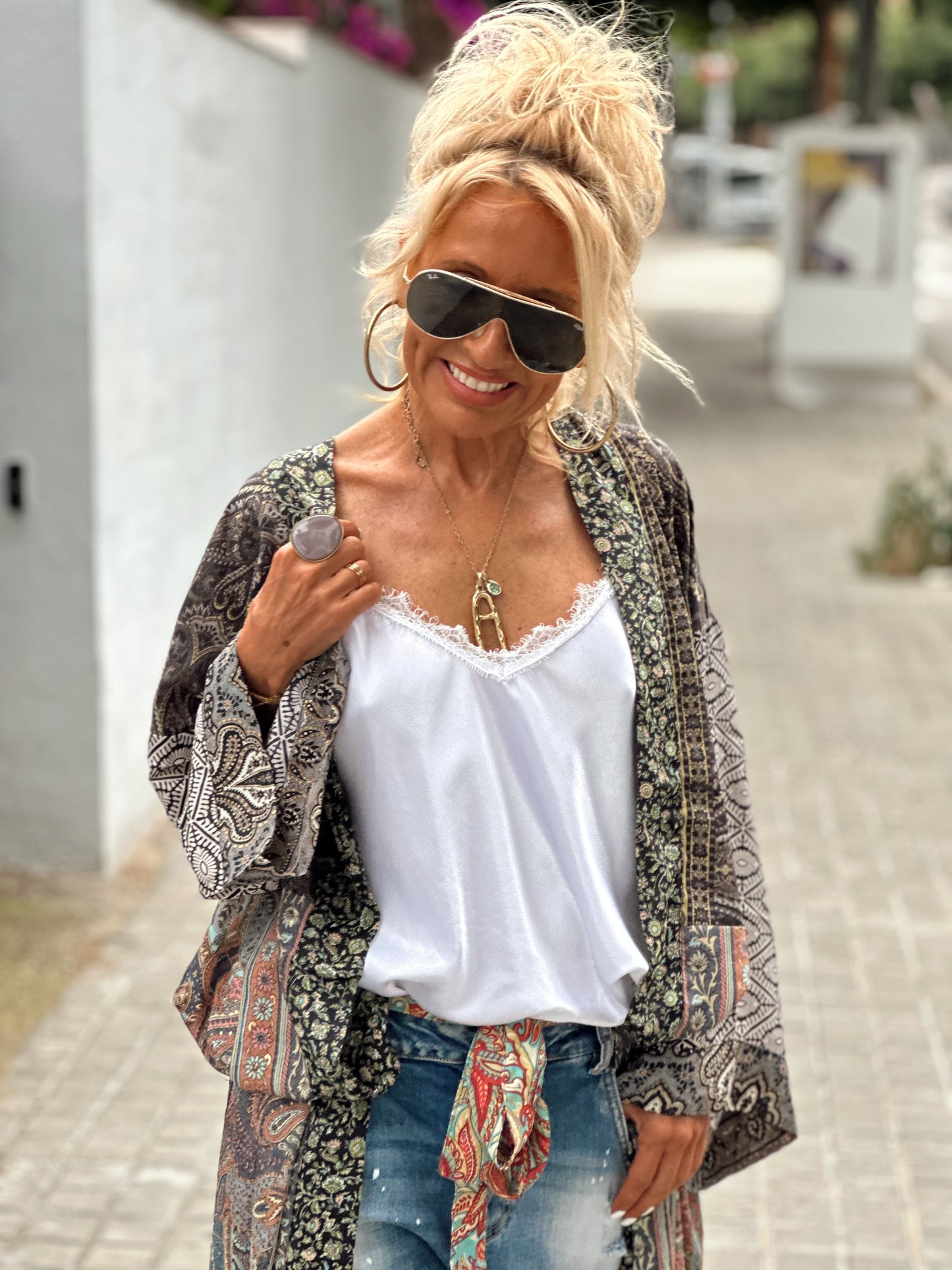 ANILLO PEDRA METALIZADO GRIS