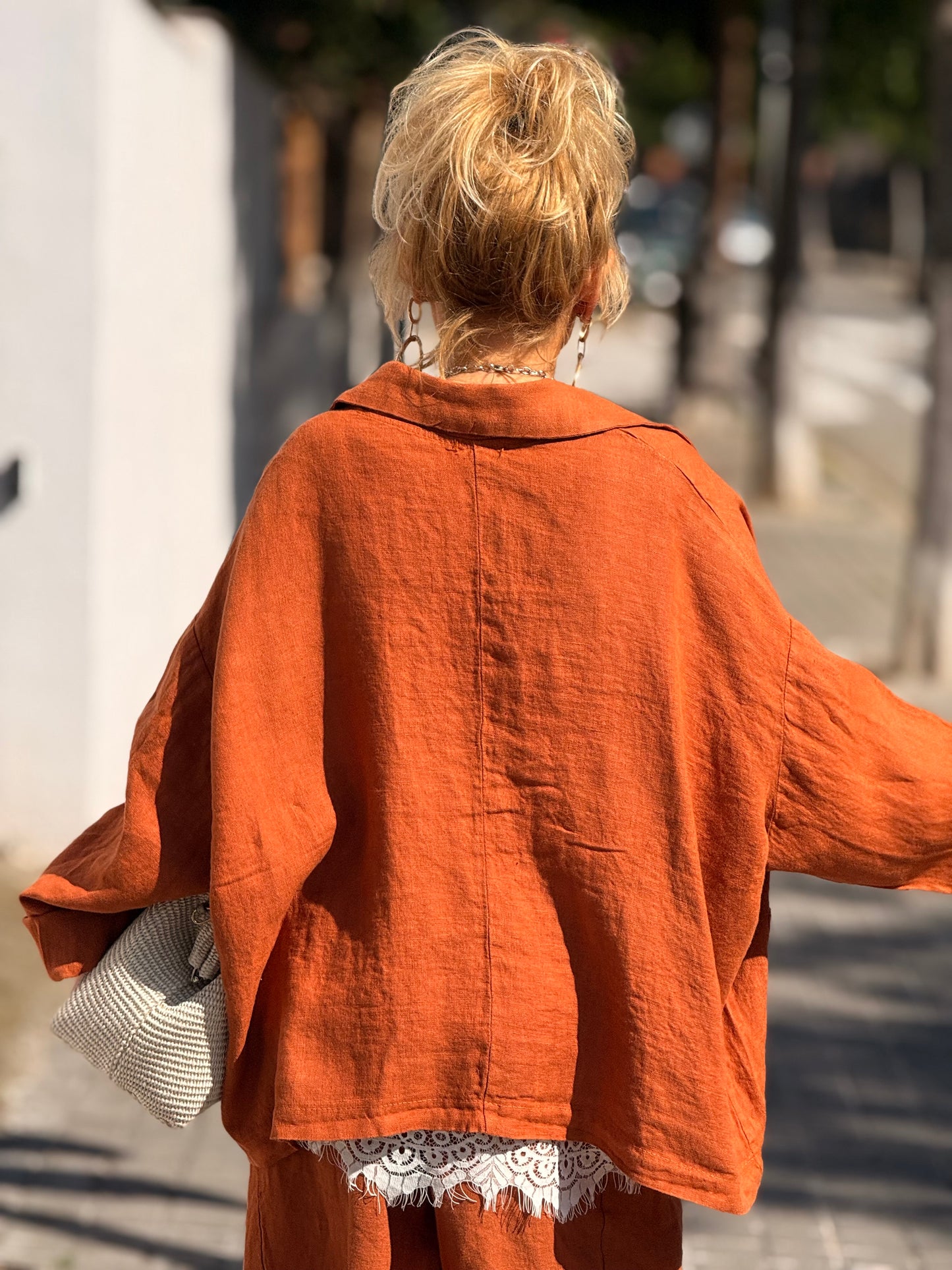 CHAQUETA OVERSIZE LINO CARMEN MULTICOLOR