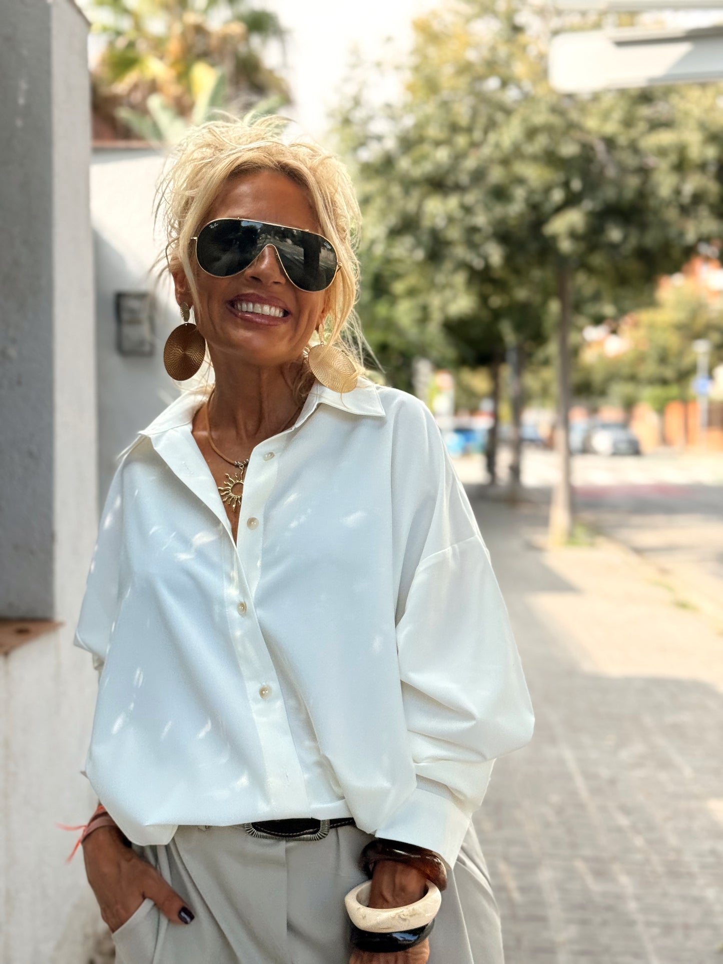 CAMISA OVERSIZE PLIEGUE ENEA MULTICOLOR