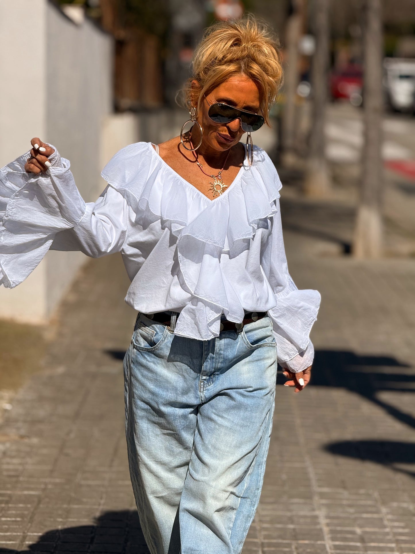 BLUSA VOLANTE MULTICOLOR