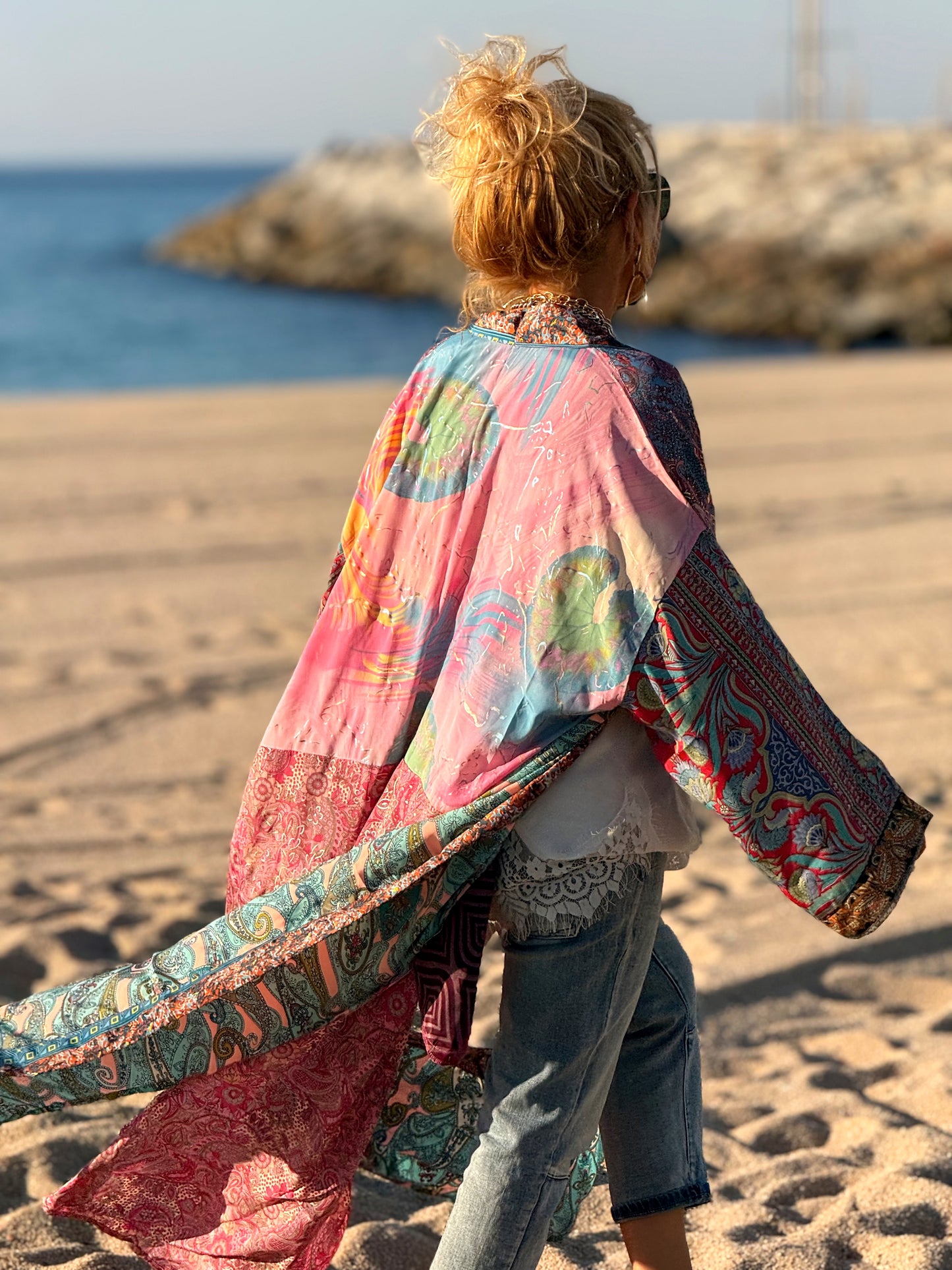 KIMONO ESTAMPADO MANGA 3/4 MULTICOLOR