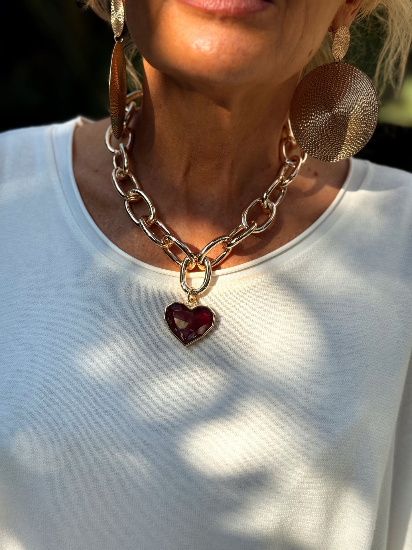 CADENA CON CORAZON MULTICOLOR