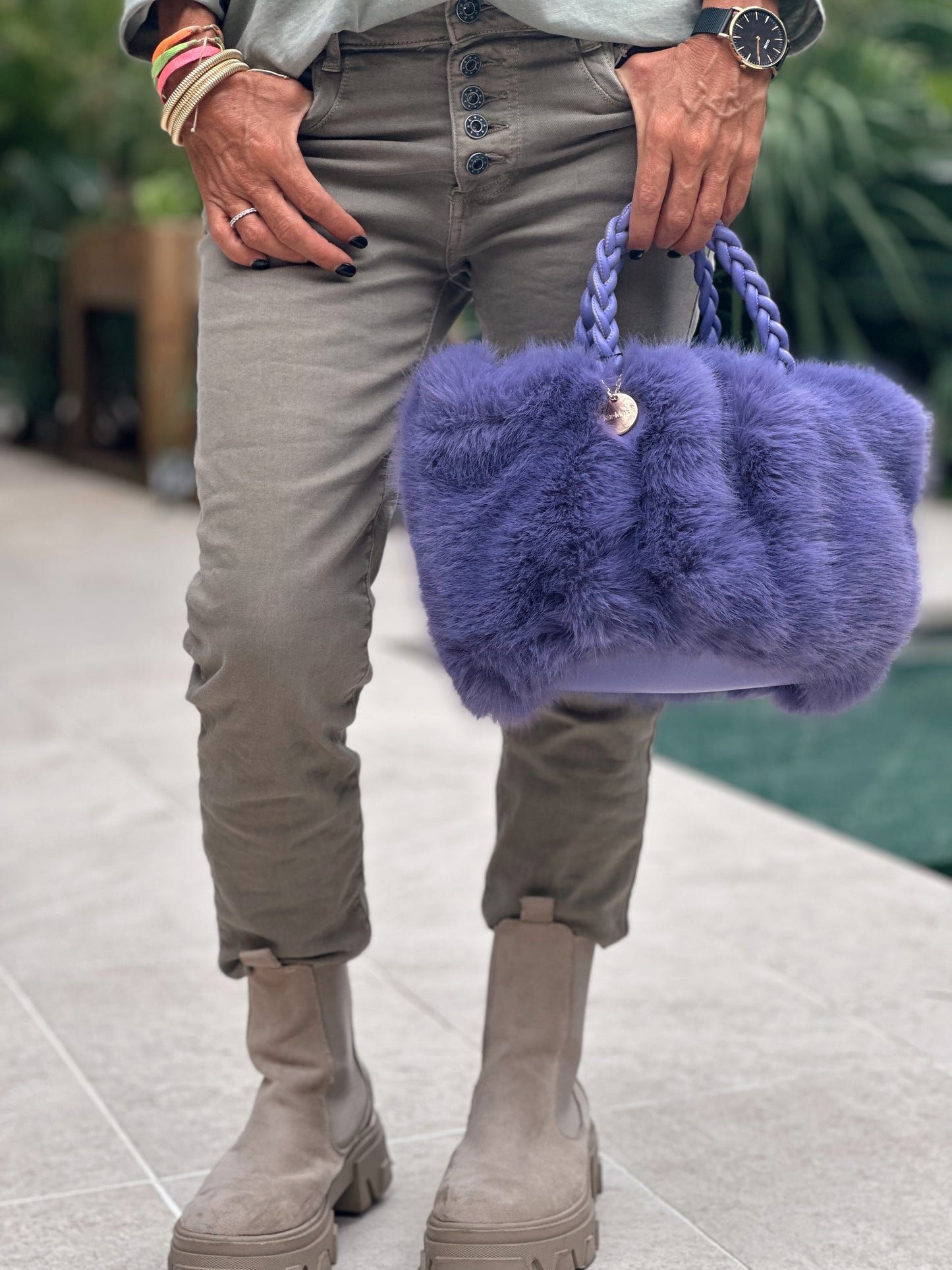 BOLSO PELO SINTÉTICO MORADO