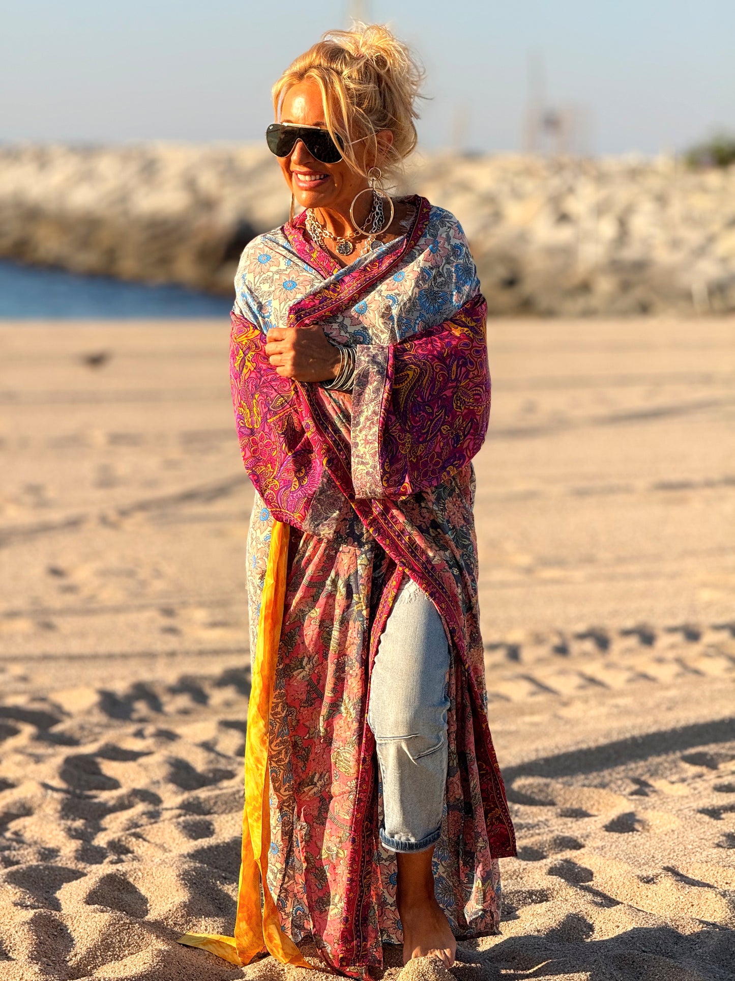 KIMONO ESTAMPADO MANGA 3/4 MULTICOLOR