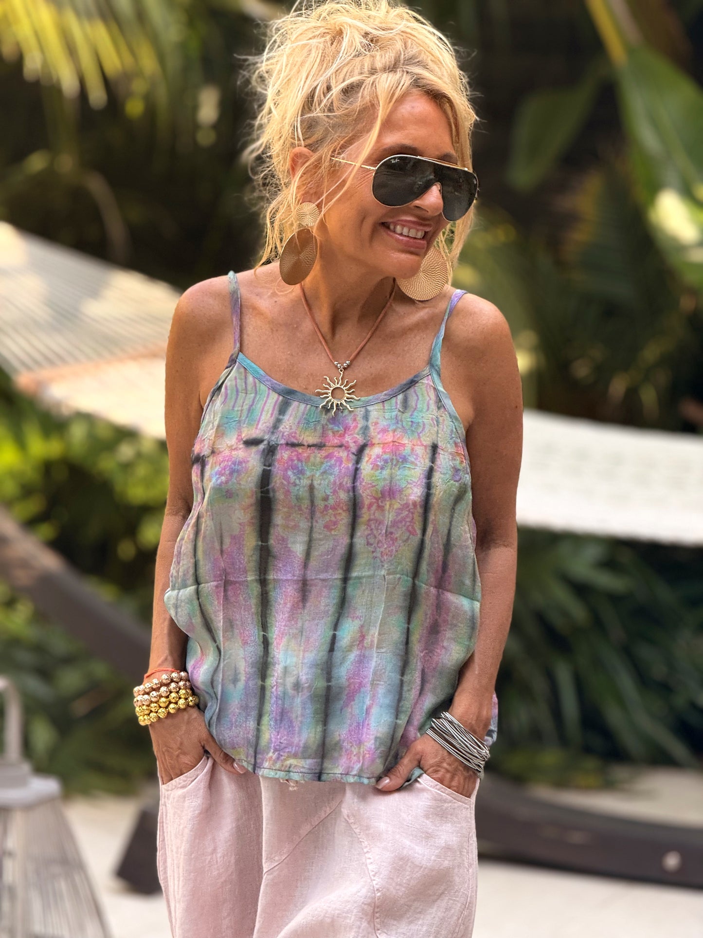 TOP TIRANTES CREPE SEDA INDY MULTICOLOR