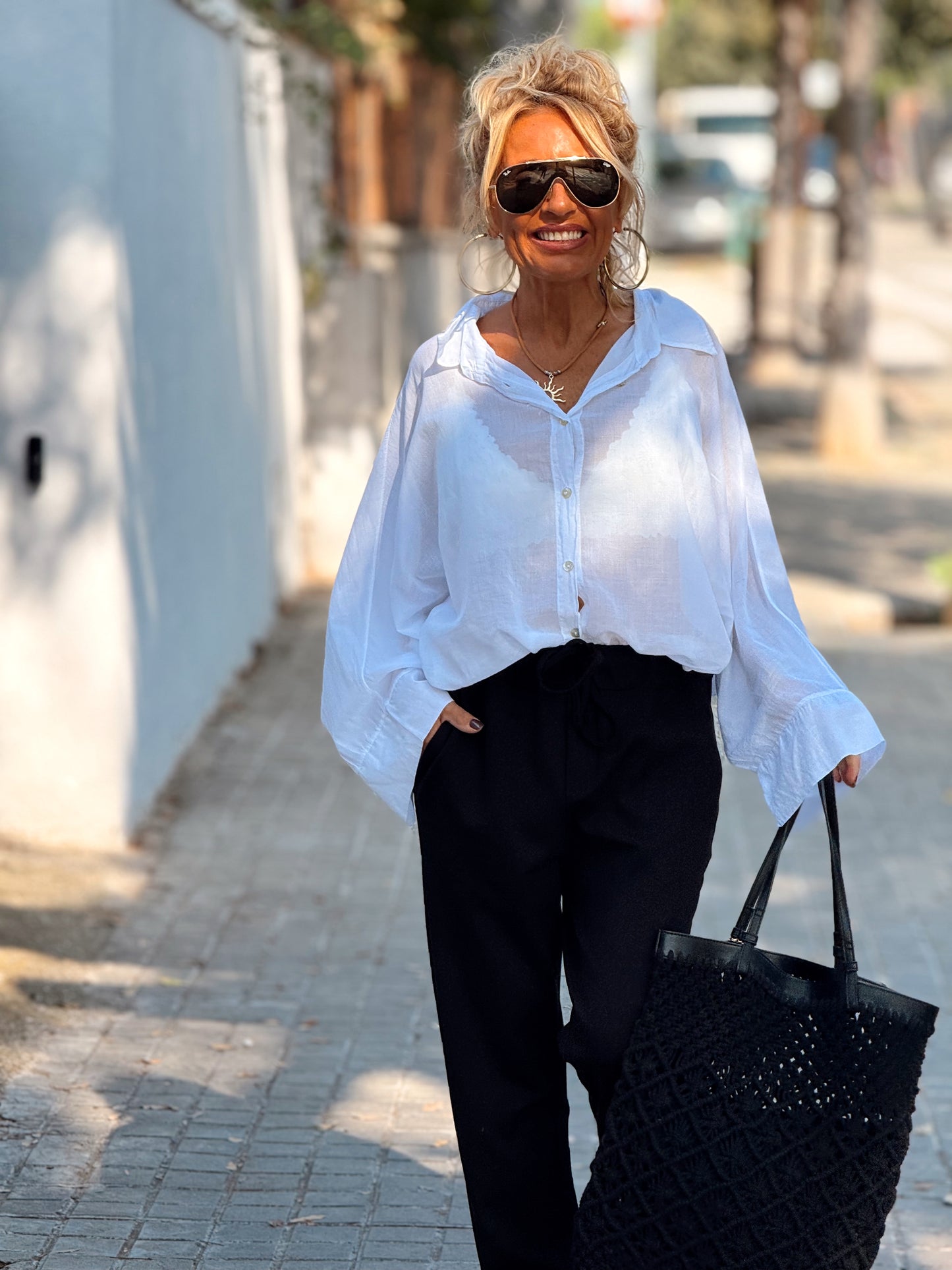 PANTALON CON CORDON BENJAMIN NEGRO