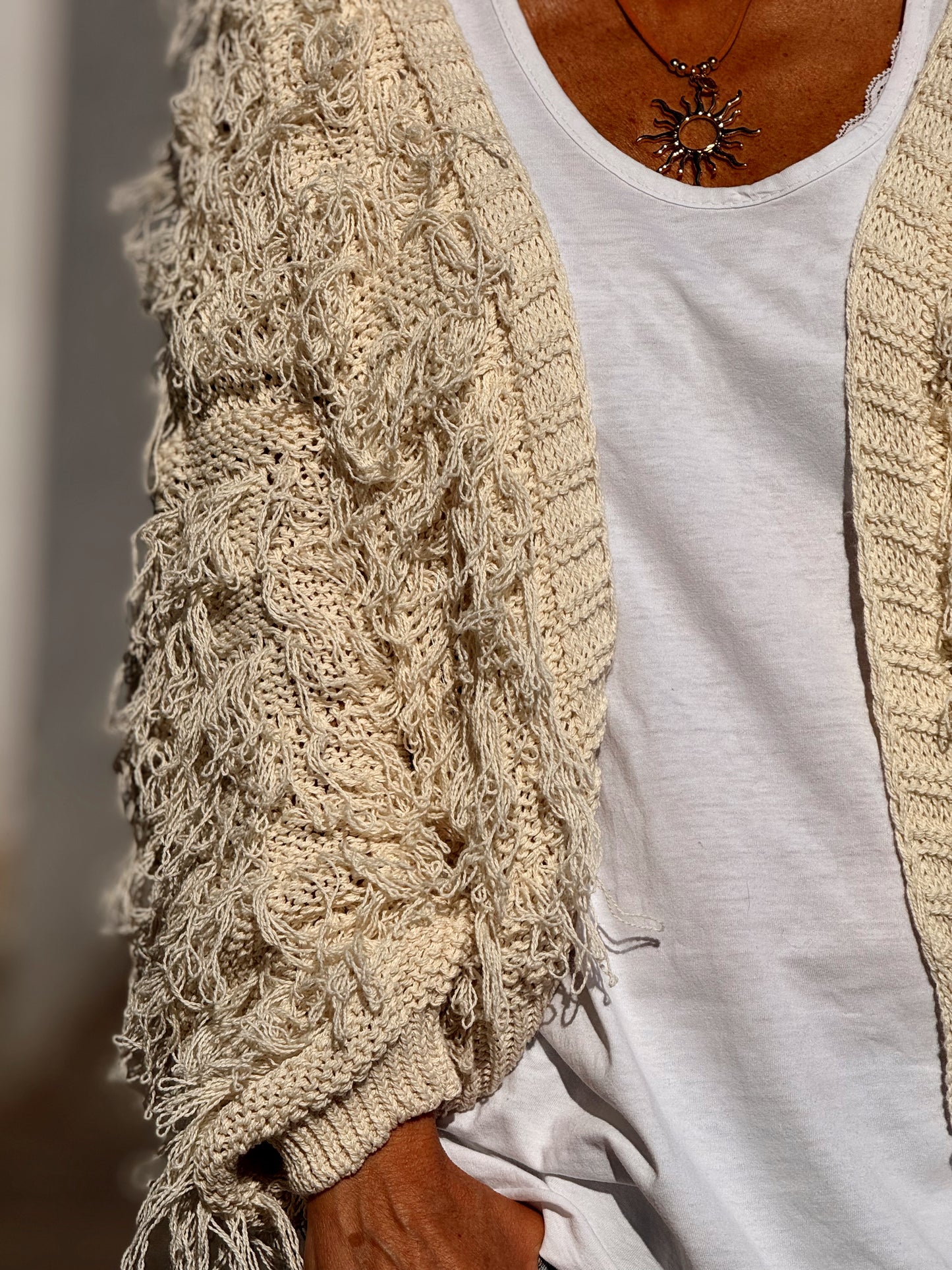 CARDIGAN CON FLECOS KEZIA MULTICOLOR