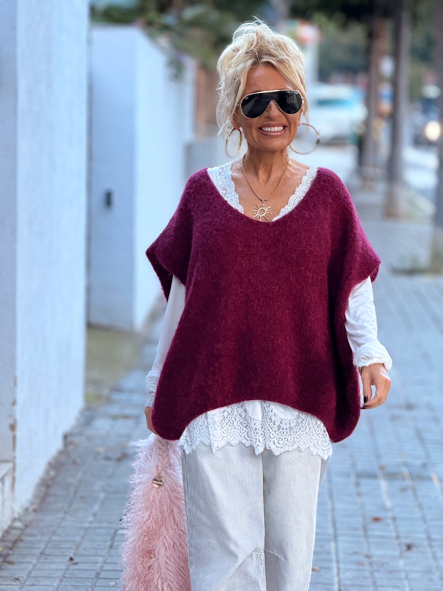 JERSEY-CHALECO DE PUNTO SUPER OVERSIZE LUANA MULTICOLOR