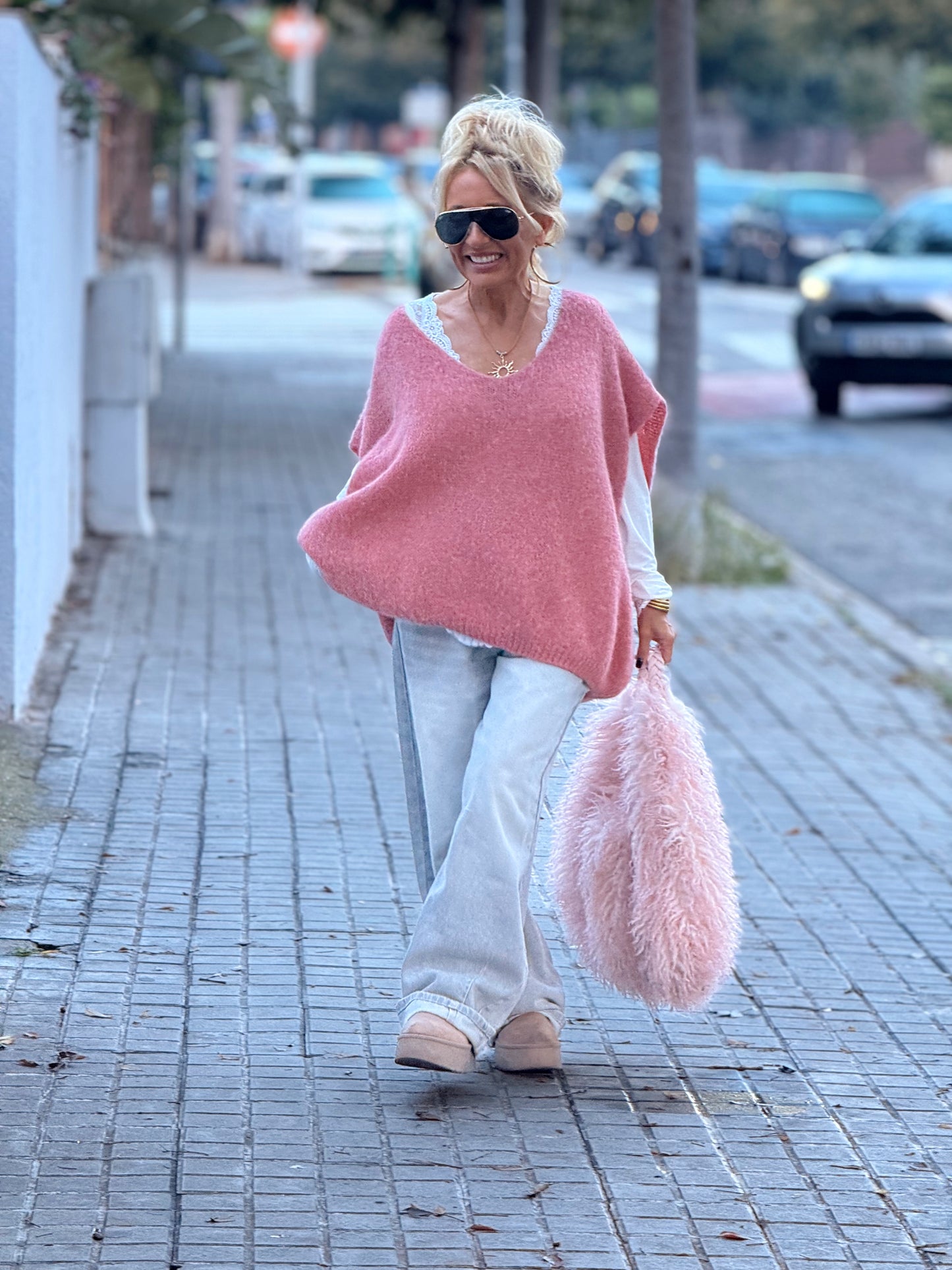 JERSEY-CHALECO DE PUNTO SUPER OVERSIZE LUANA MULTICOLOR