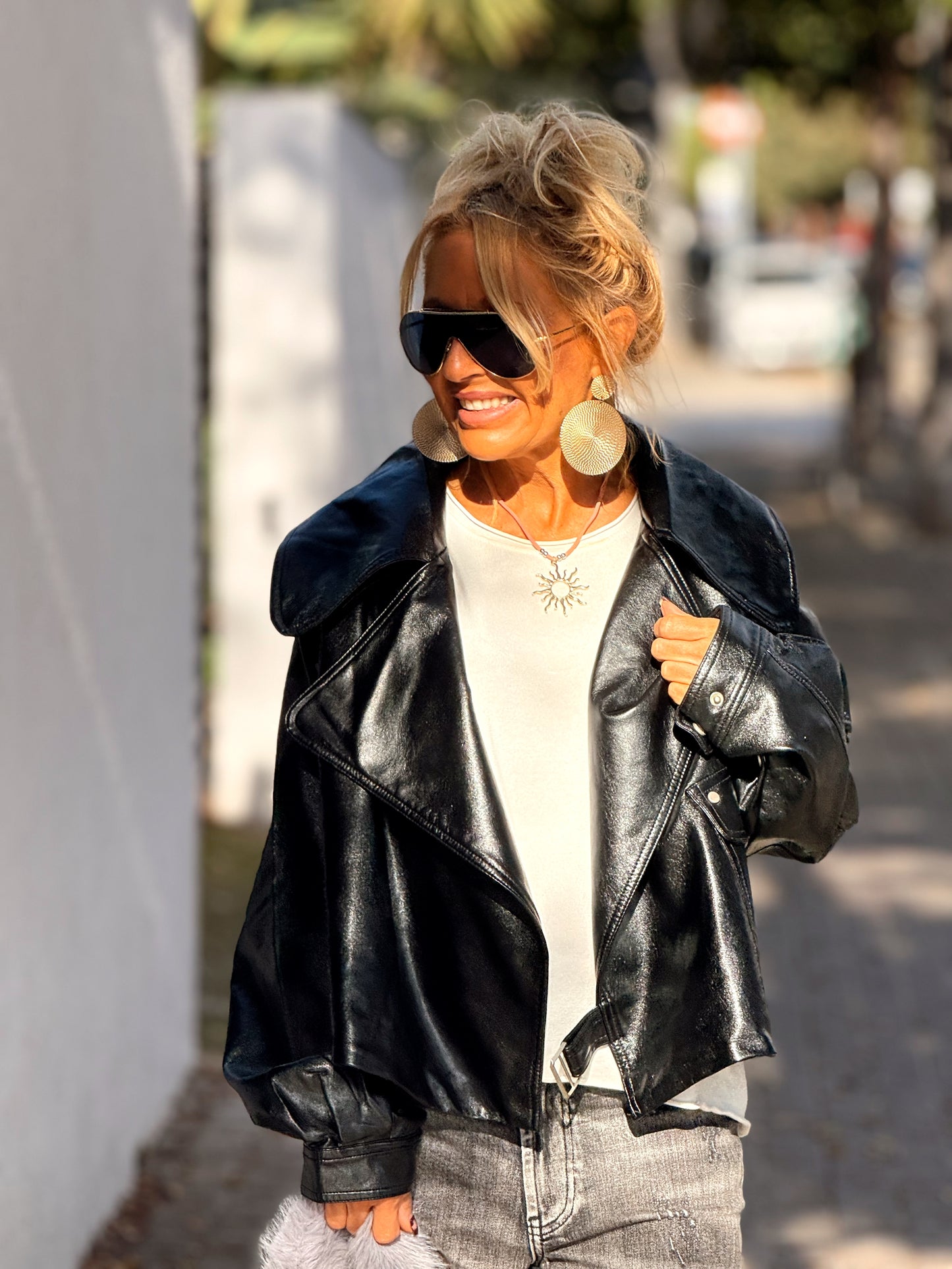 CAZADORA POLIPIEL NEGRO