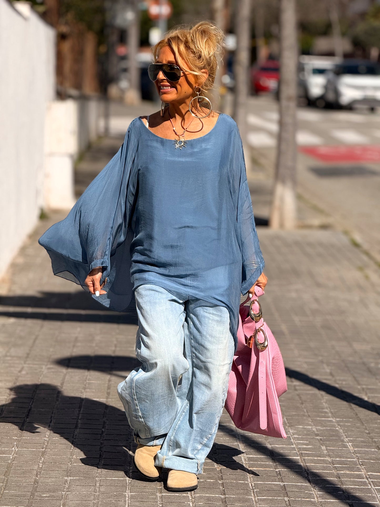 BLUSA CON TOP OVERSIZE ASIMÉTRICA NOA MULTICOLOR