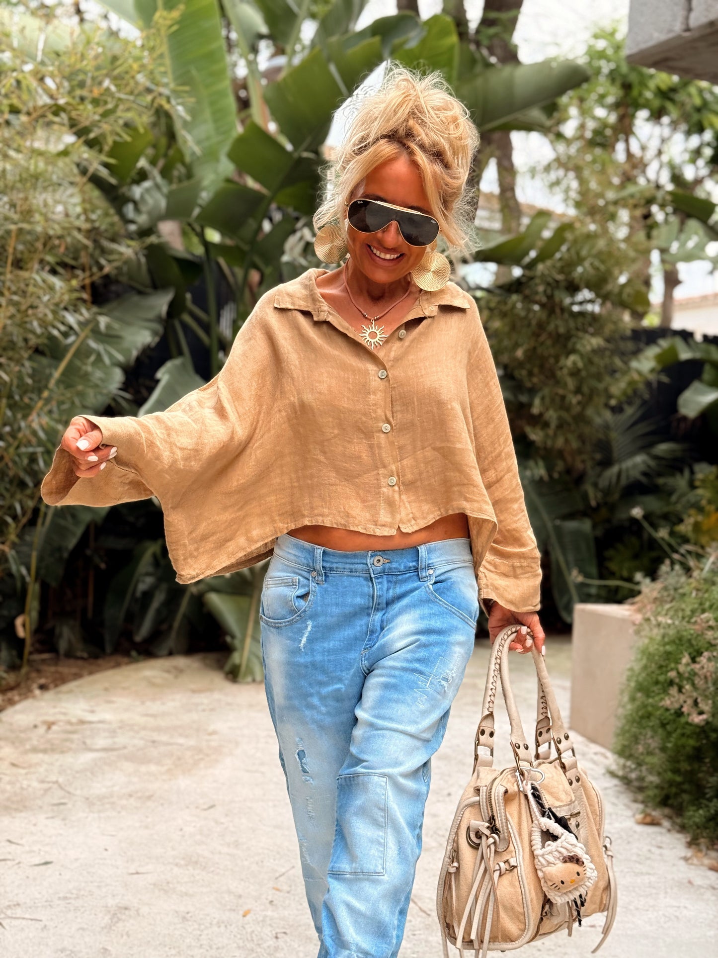 CAMISA LINO CROP-TOP MULTICOLOR