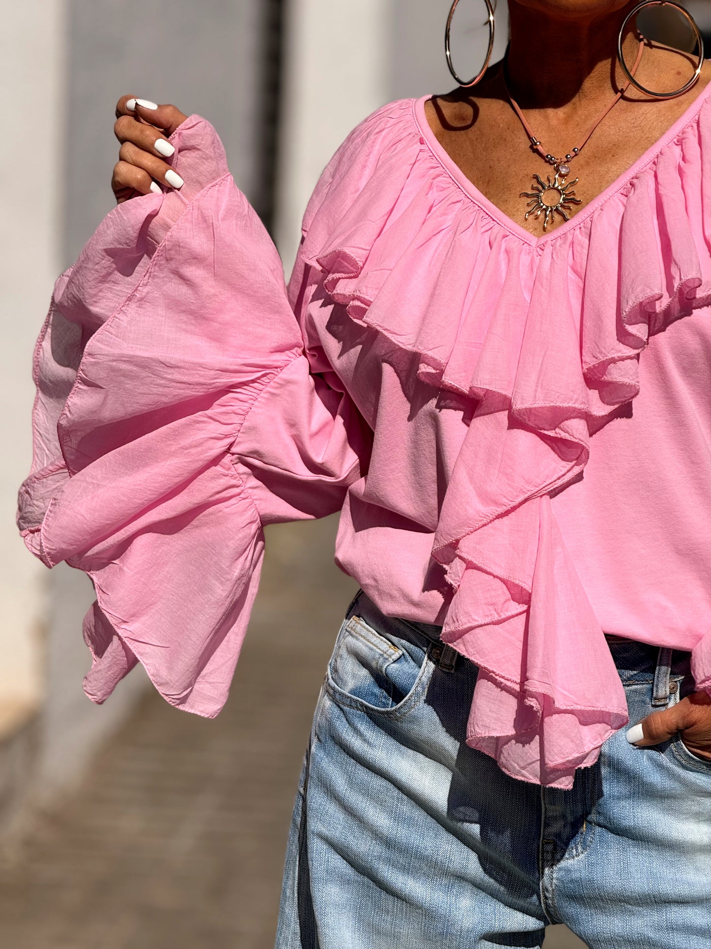 BLUSA VOLANTE MULTICOLOR